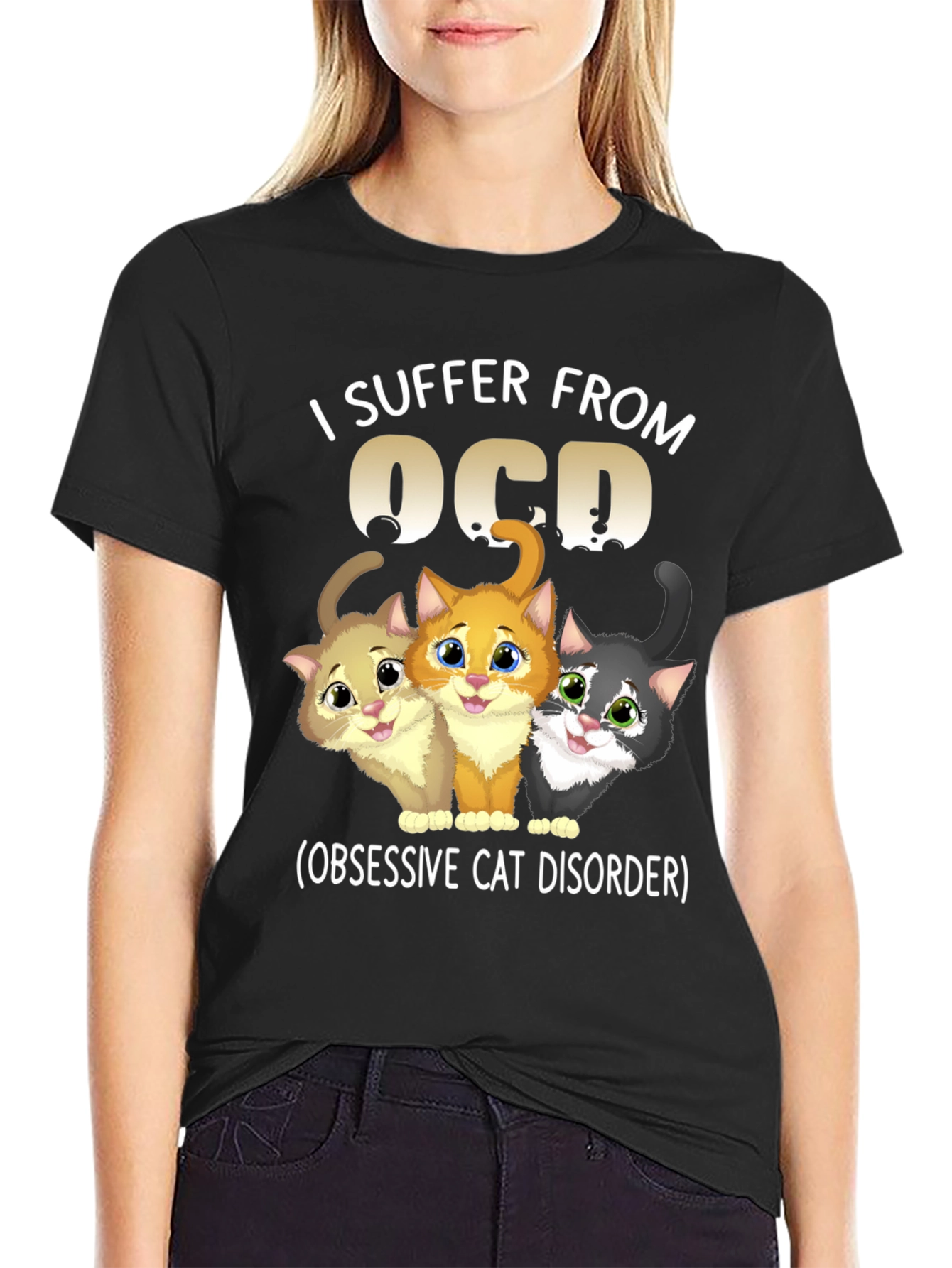 OCD Obsessive Cat Disorder Graphic T-Shirt
