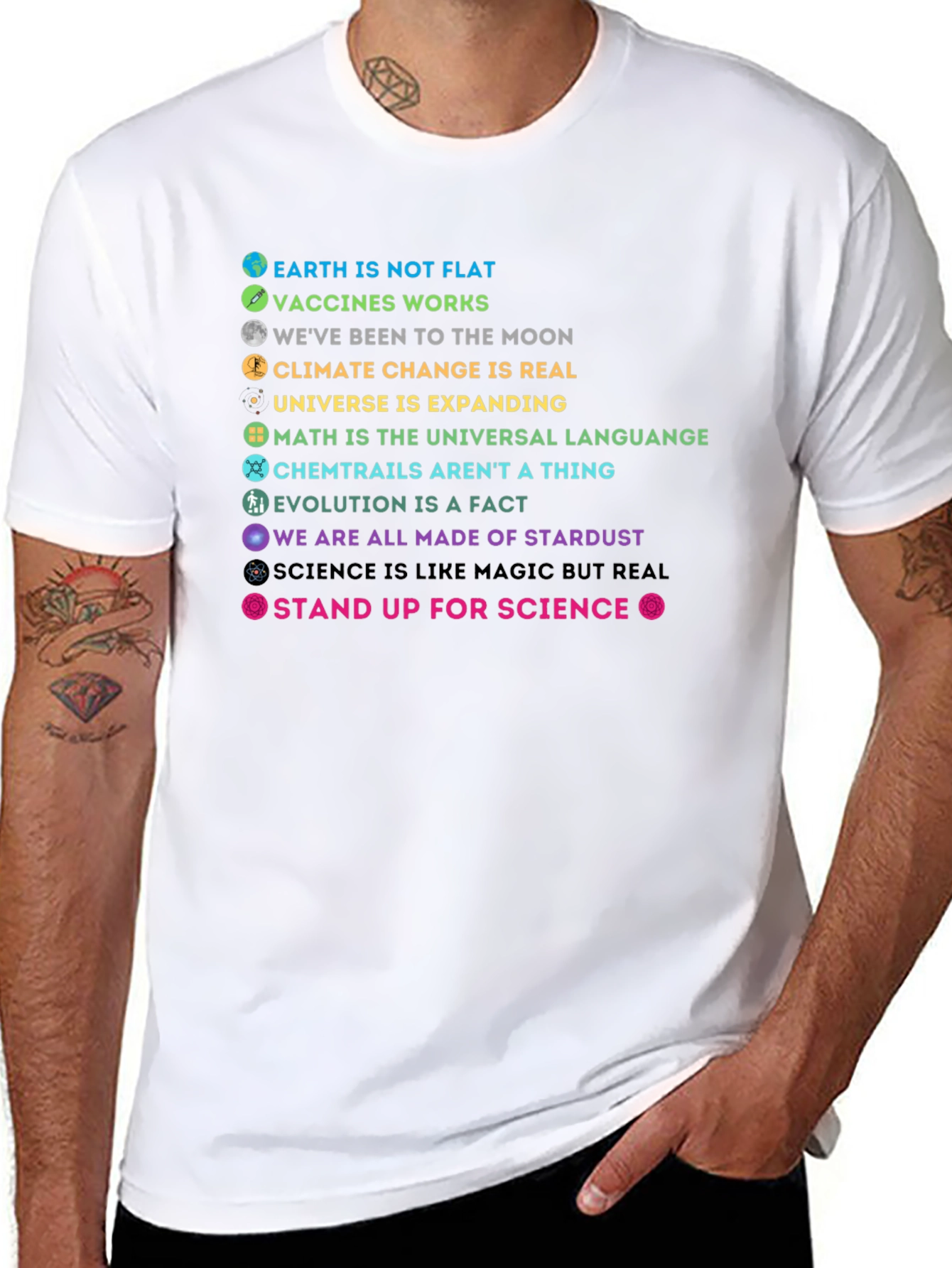 Science Facts Graphic Tee - Earth Not Flat T-Shirt