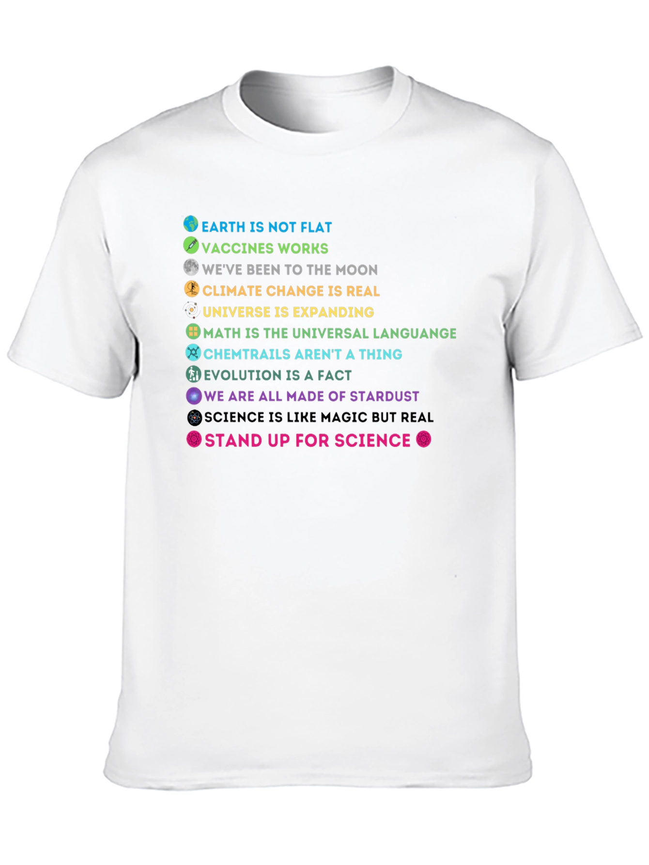 Science Facts Graphic Tee - Earth Not Flat T-Shirt