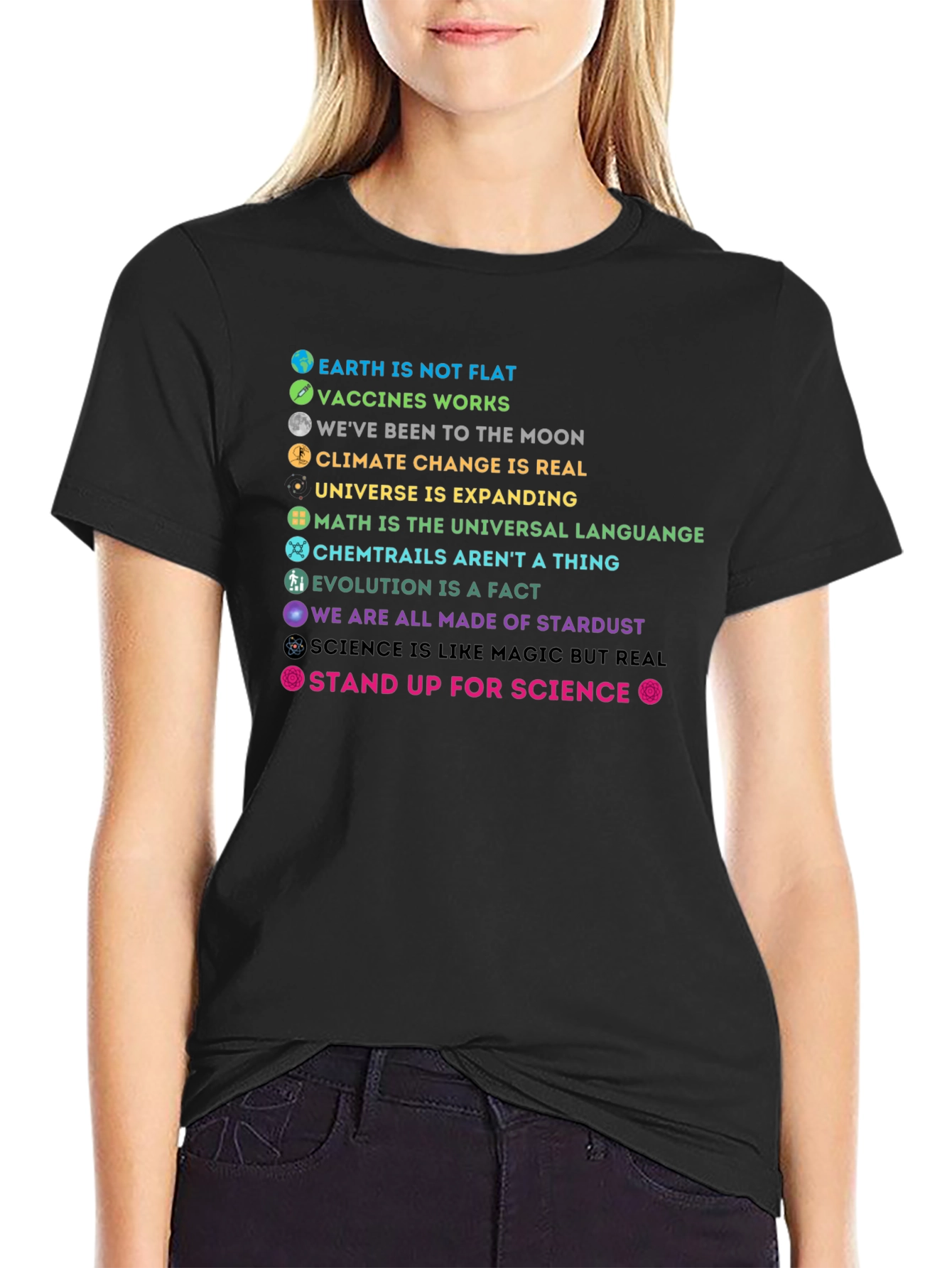 Science Facts Graphic Tee - Earth Not Flat T-Shirt