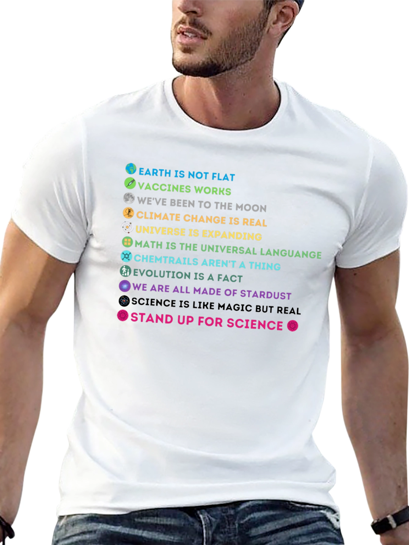 Science Facts Graphic Tee - Earth Not Flat T-Shirt
