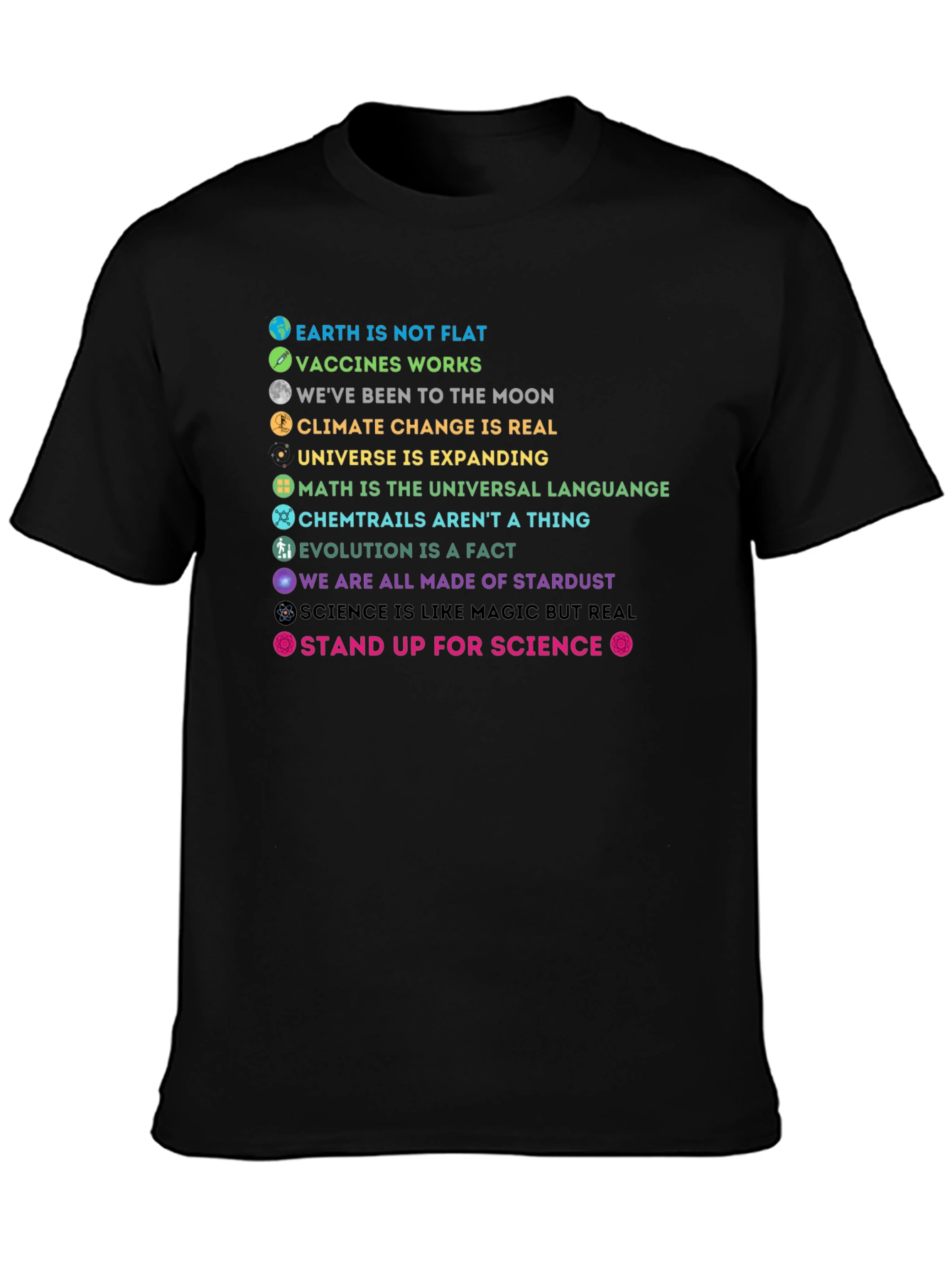 Science Facts Graphic Tee - Earth Not Flat T-Shirt