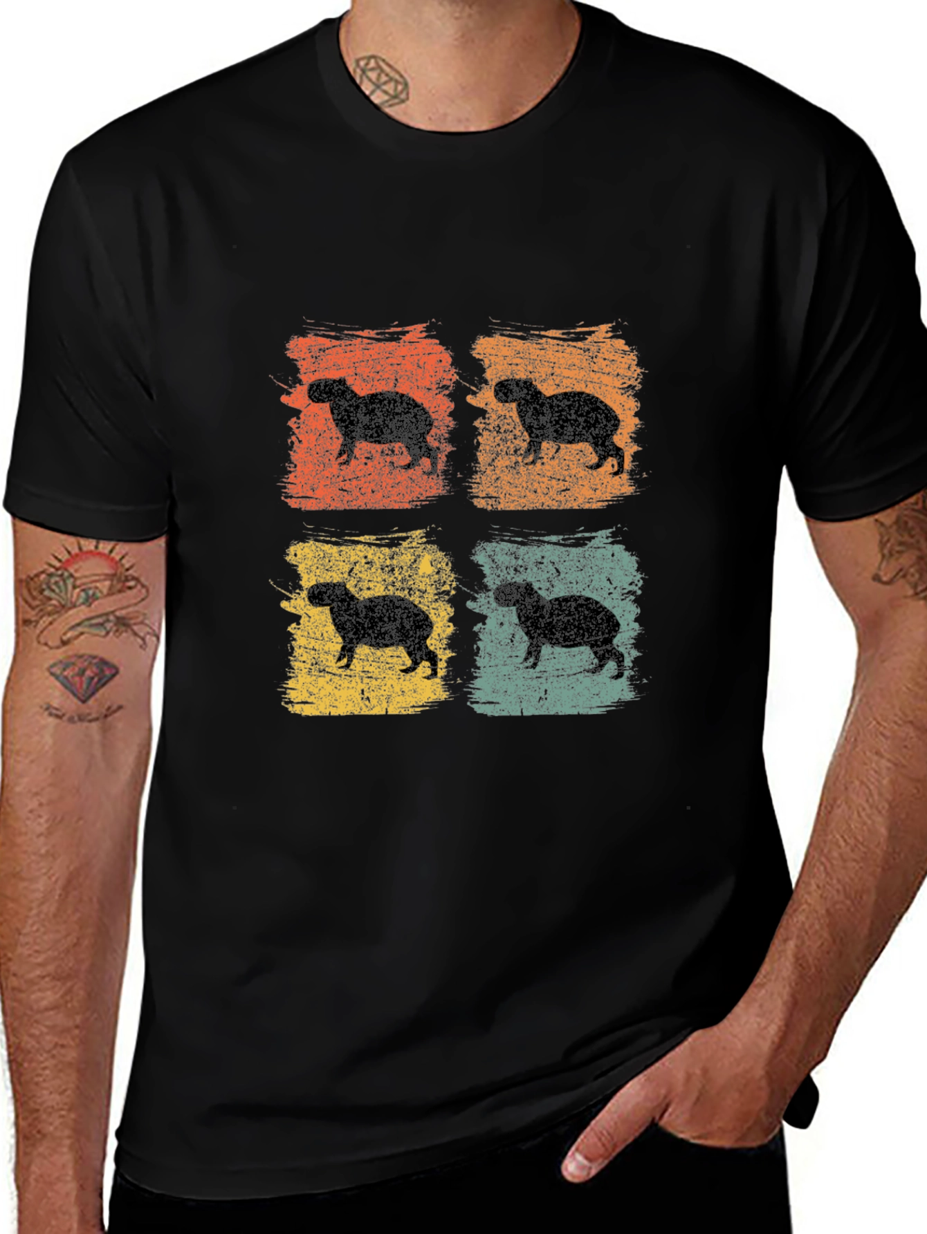 Retro Capybara Graphic T-Shirt