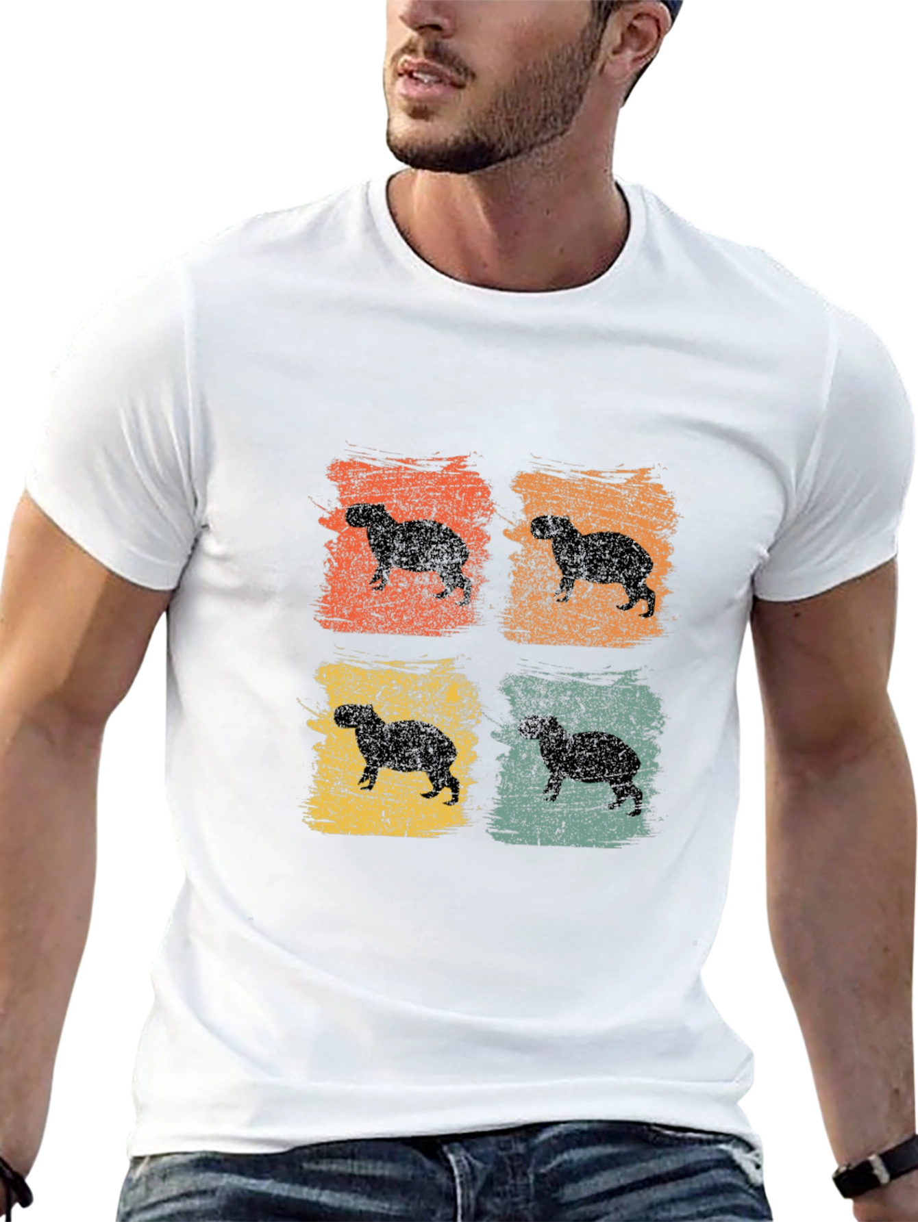 Retro Capybara Graphic T-Shirt