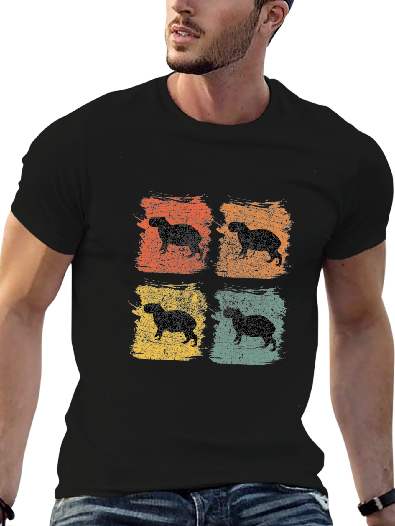 Retro Capybara Graphic T-Shirt