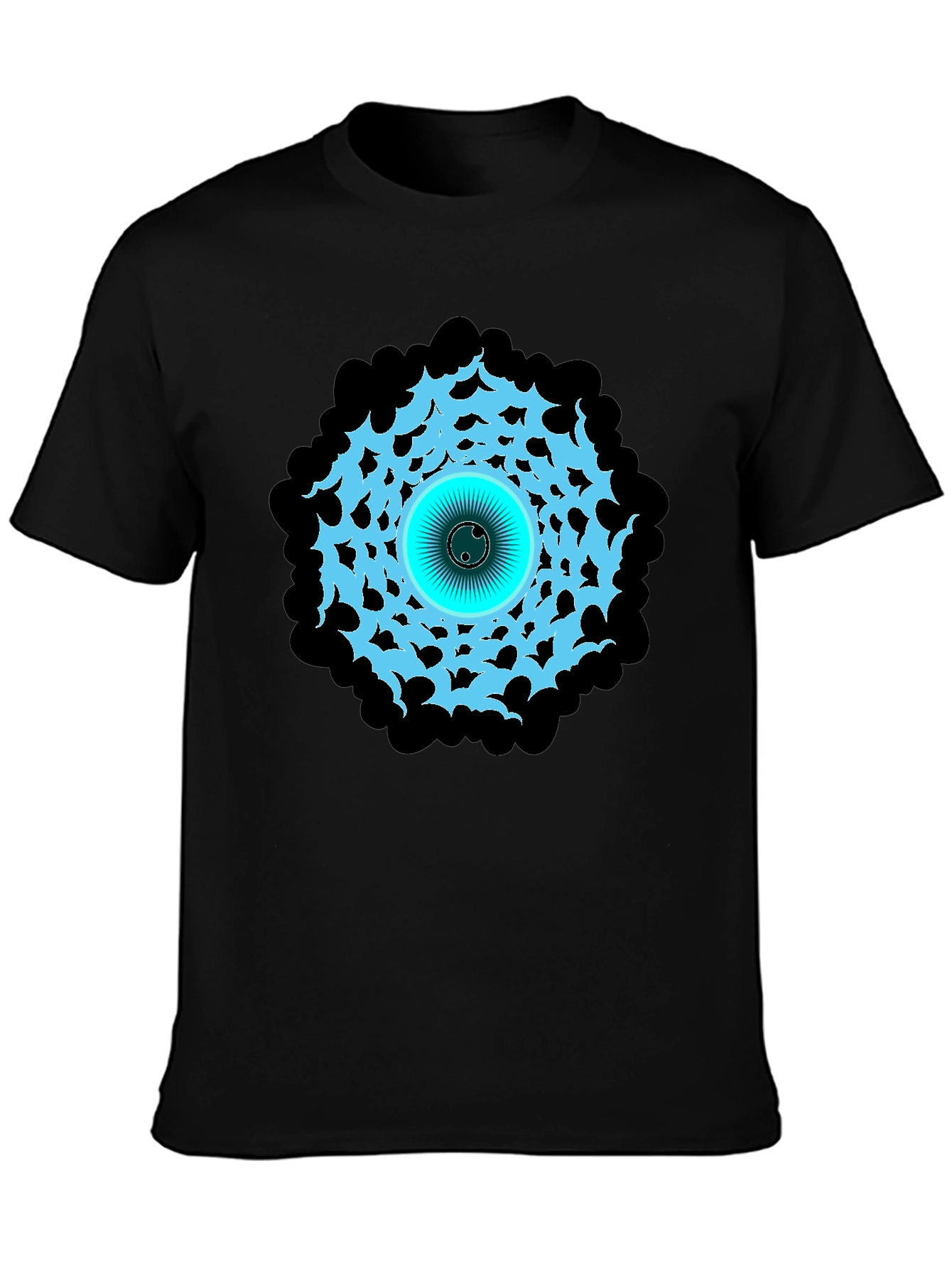 Eye-Catching Graphic Print Black T-Shirt