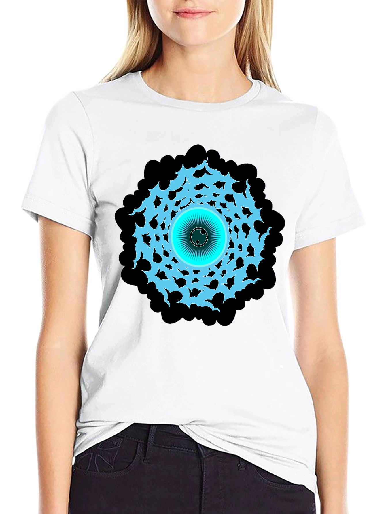 Eye-Catching Graphic Print Black T-Shirt