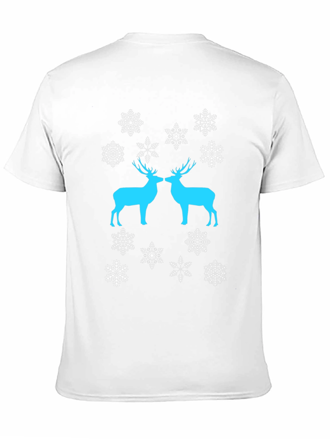 Festive Deer Snowflake Graphic Tee - Black