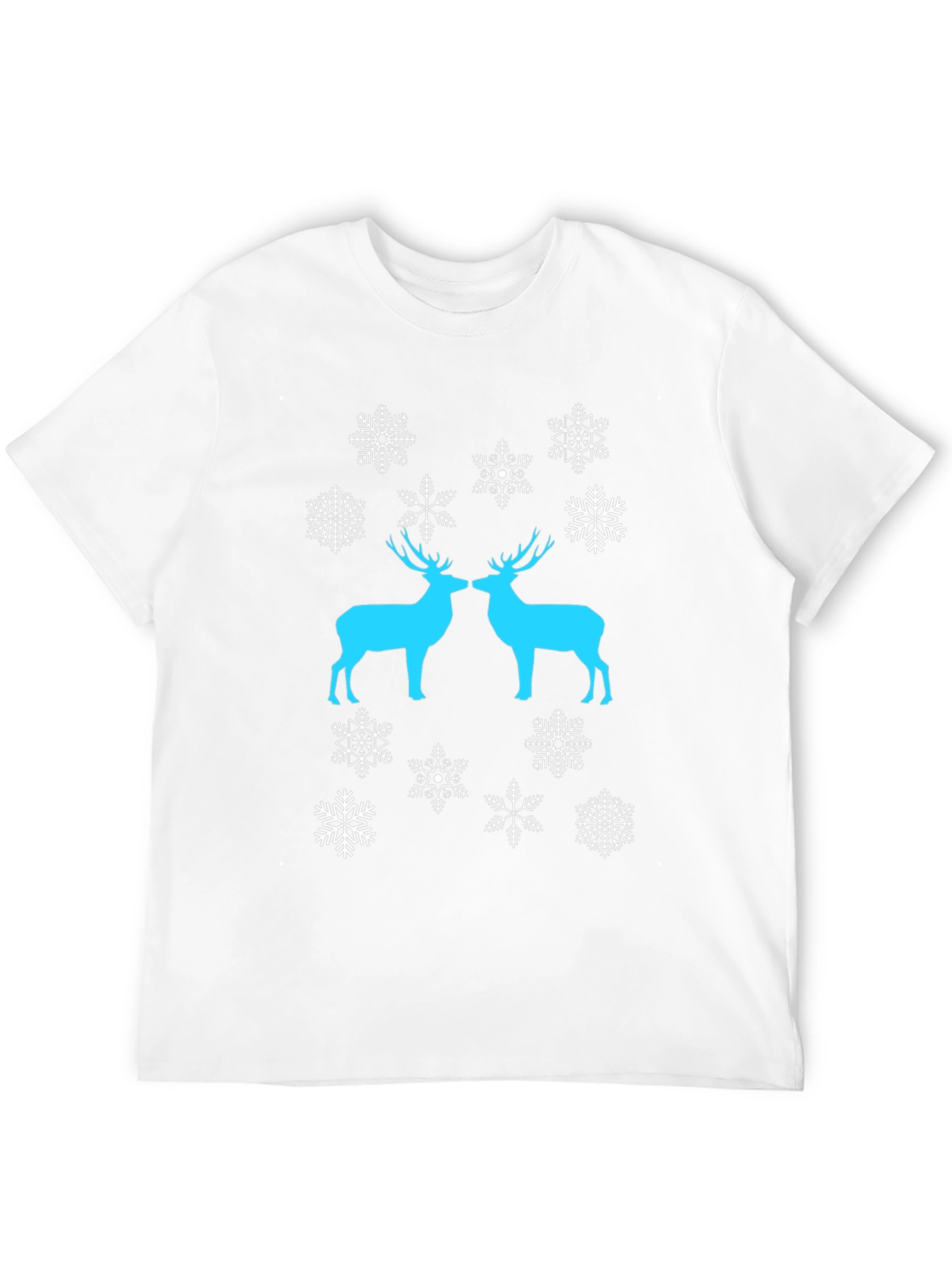 Festive Deer Snowflake Graphic Tee - Black