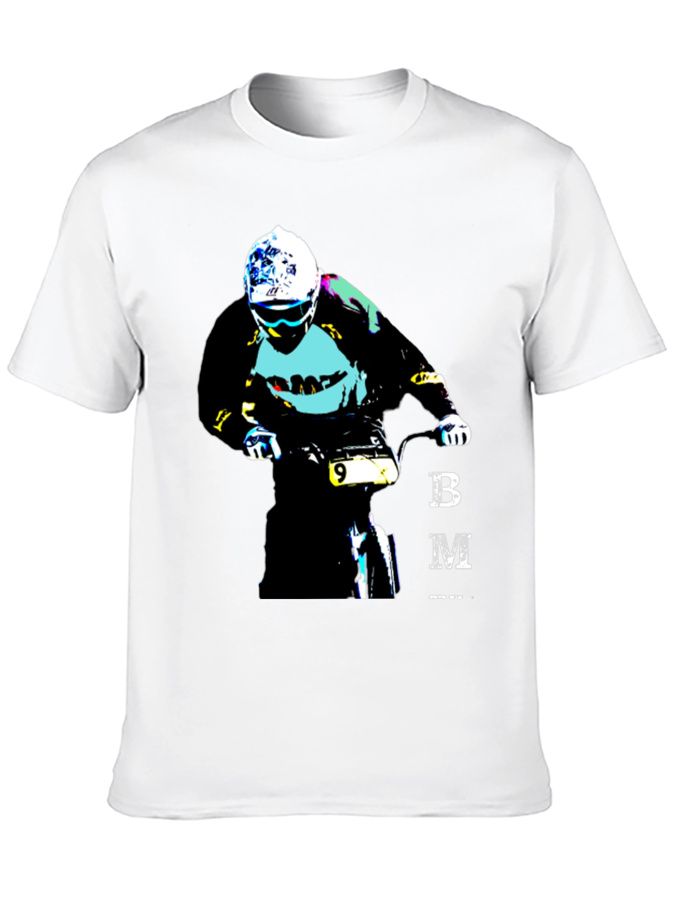 BMX Rider Graphic Tee - Black Cotton Blend T-Shirt