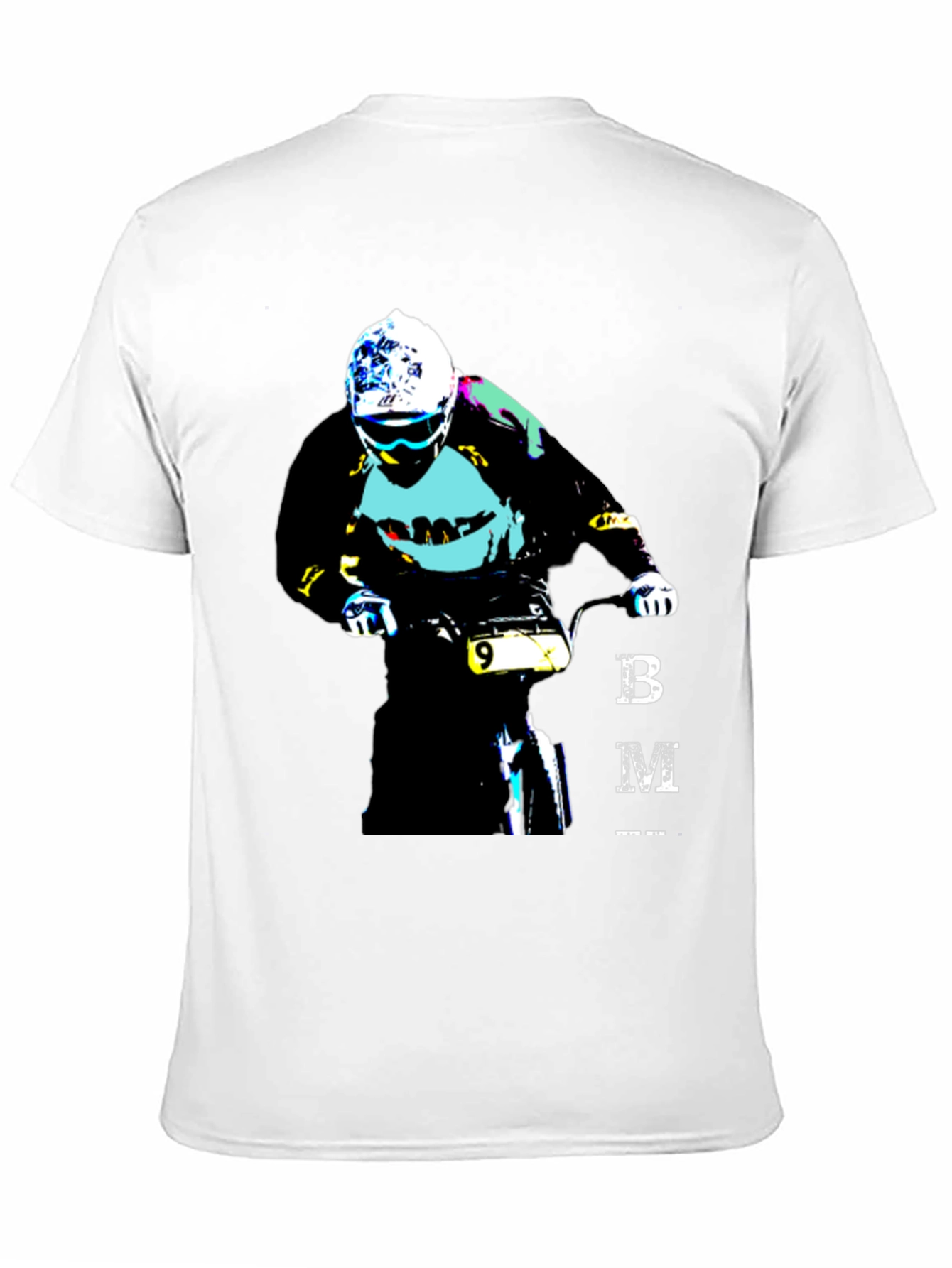BMX Rider Graphic Tee - Black Cotton Blend T-Shirt