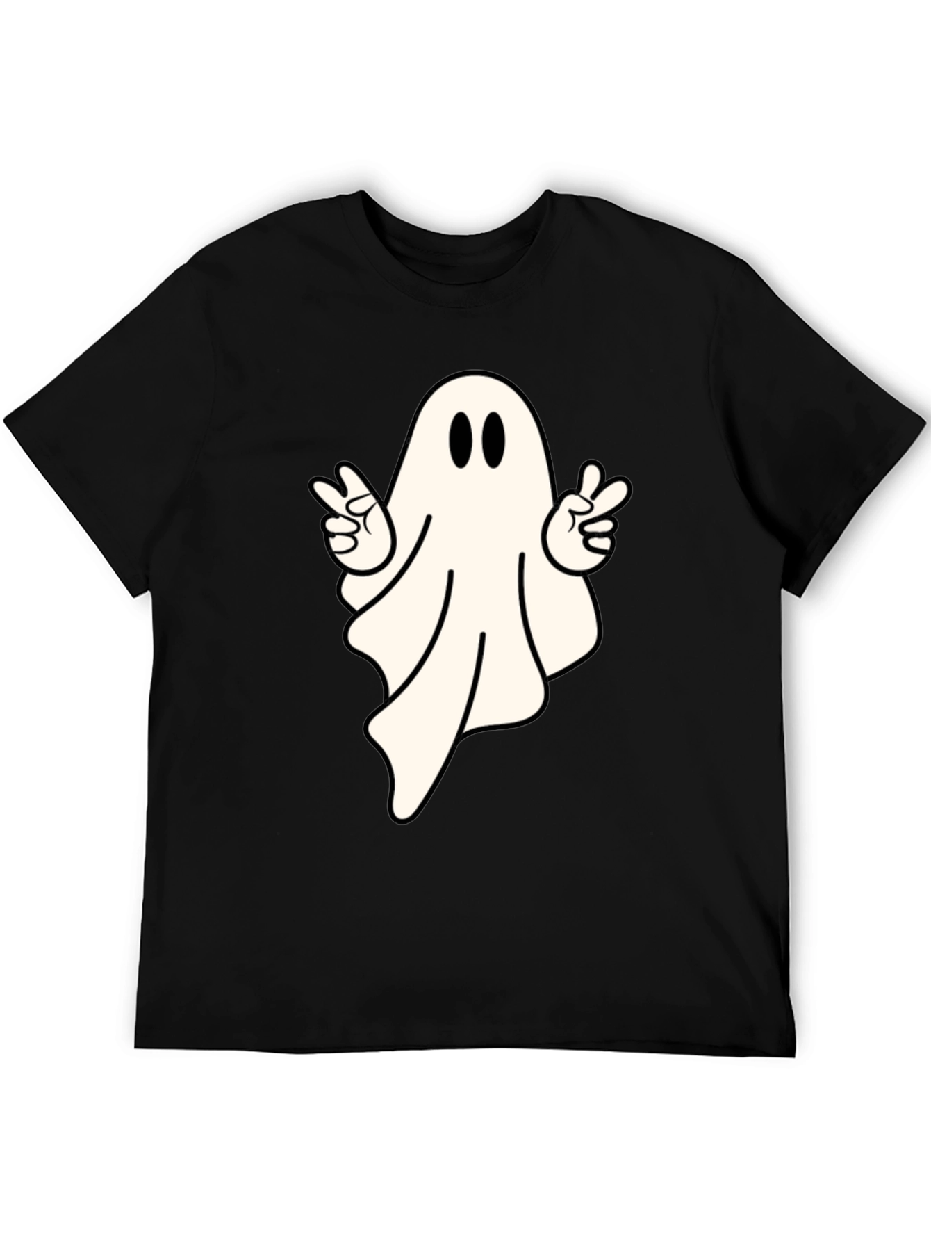 Cool Ghost Peace Sign T-Shirt - Spooky Season Apparel