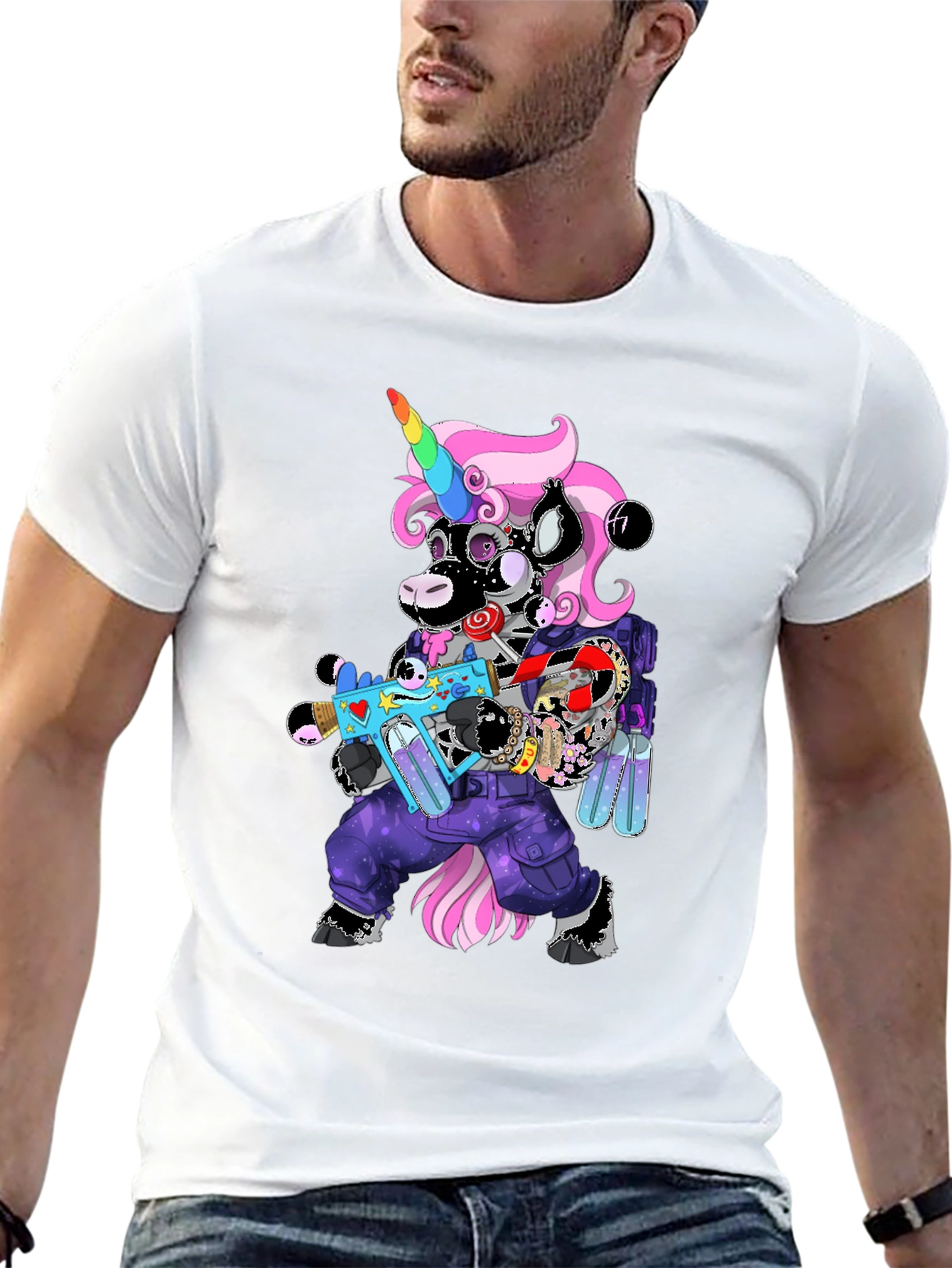 Unicorn Cyberpunk Graphic T-Shirt