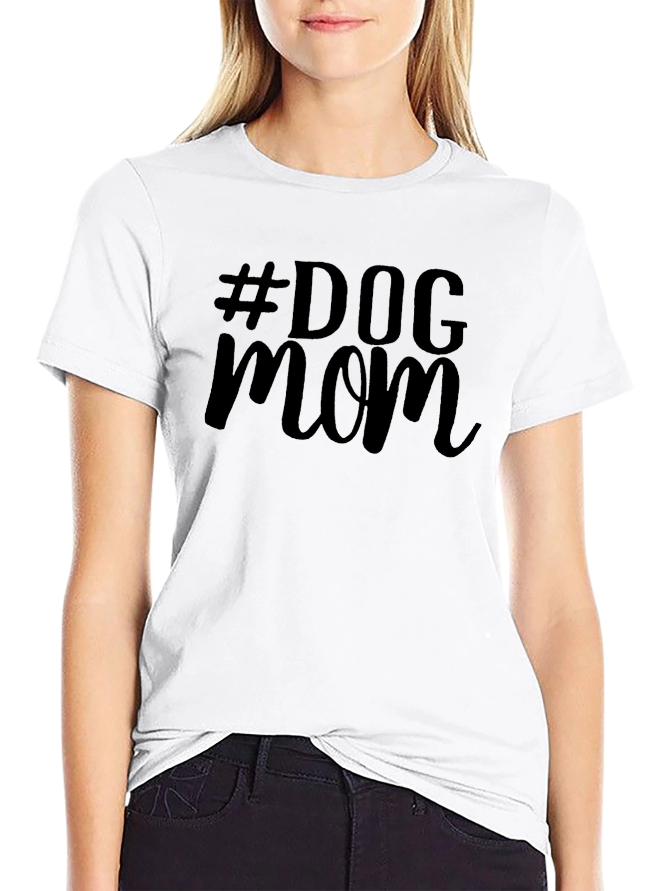 #Dog Mom Graphic Tee - Black Unisex T-Shirt