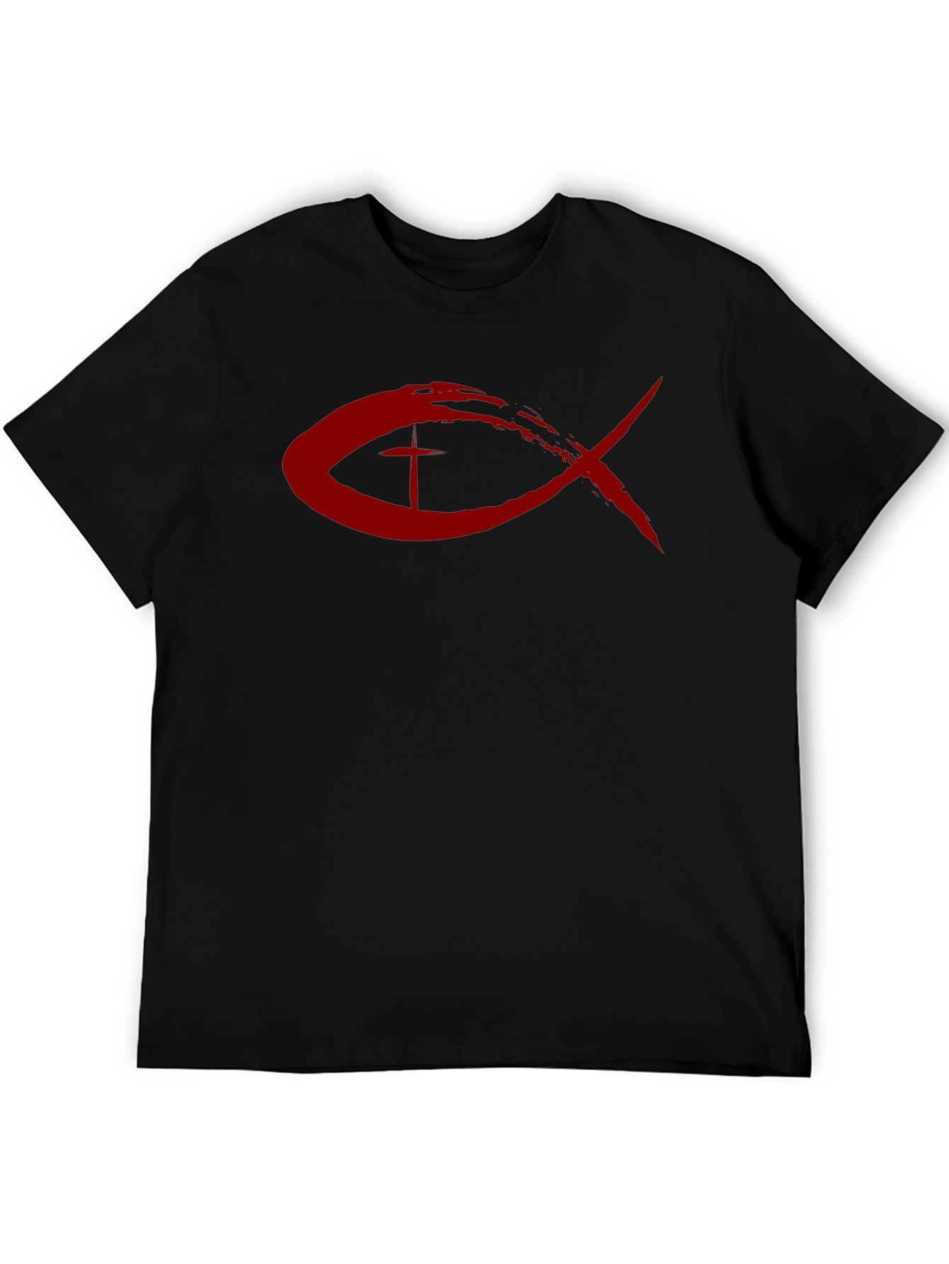 Christian Fish Symbol T-Shirt - Red Design