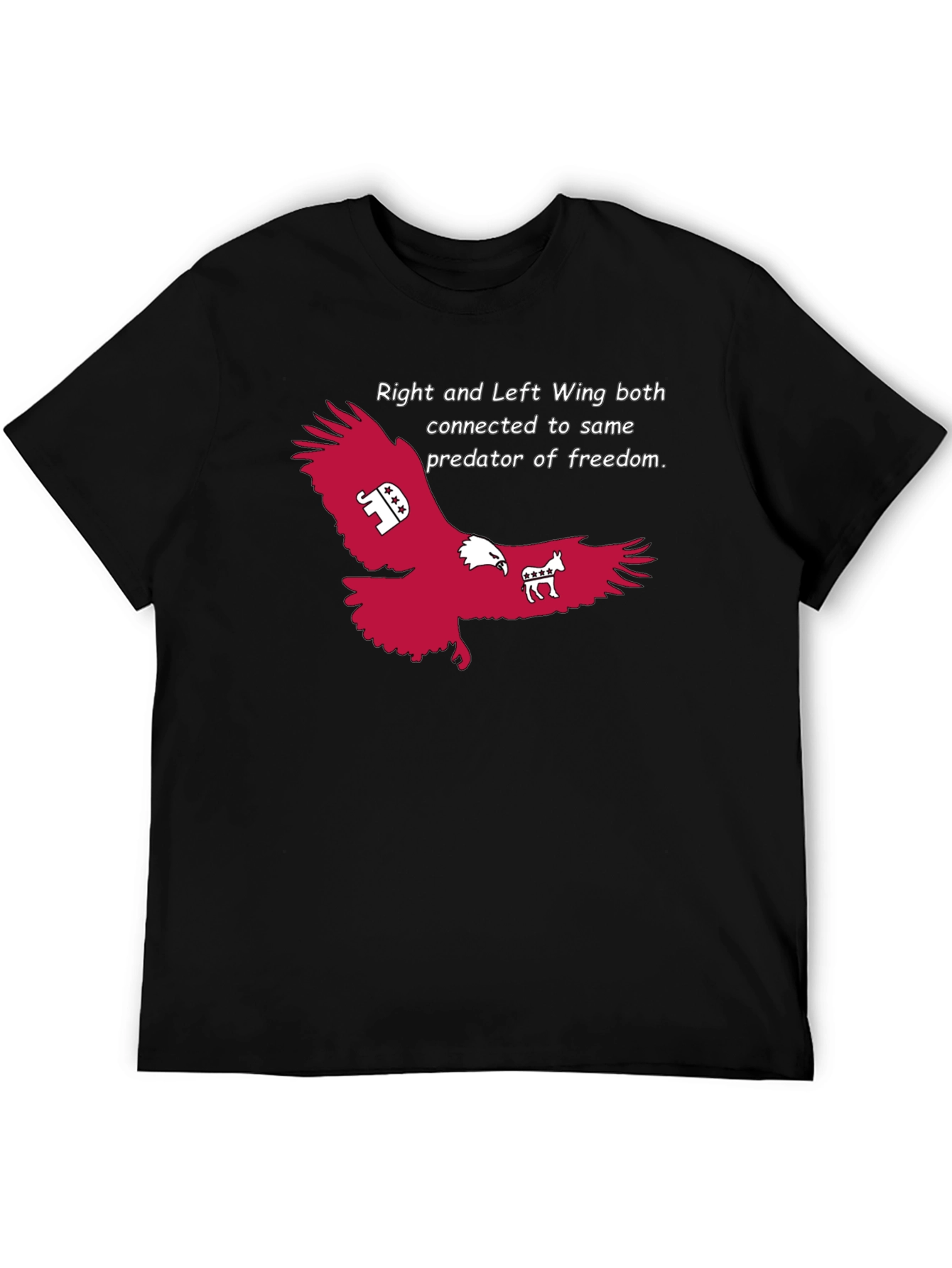 Political Statement T-Shirt: Right and Left Wing Eagle Design
