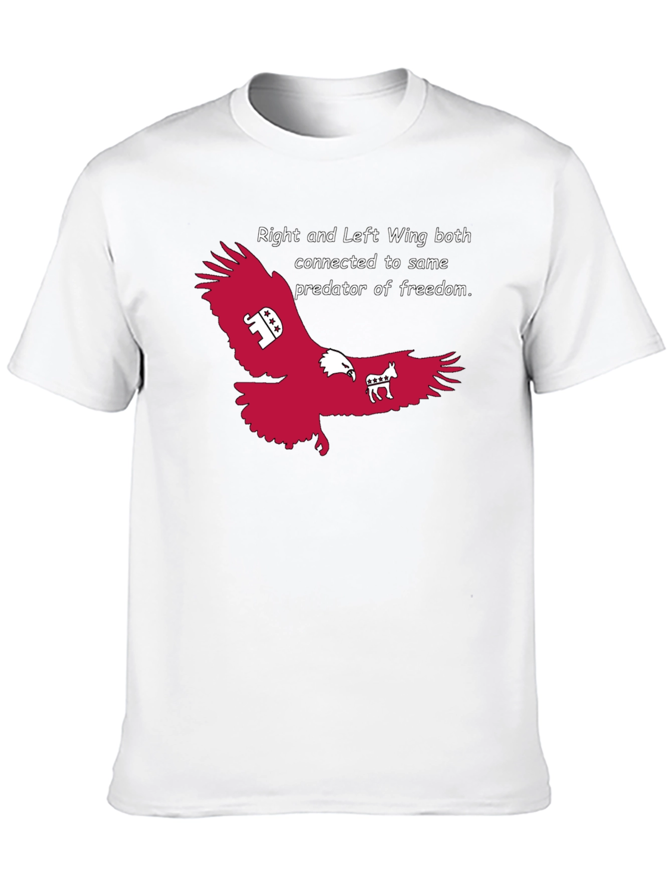Political Statement T-Shirt: Right and Left Wing Eagle Design