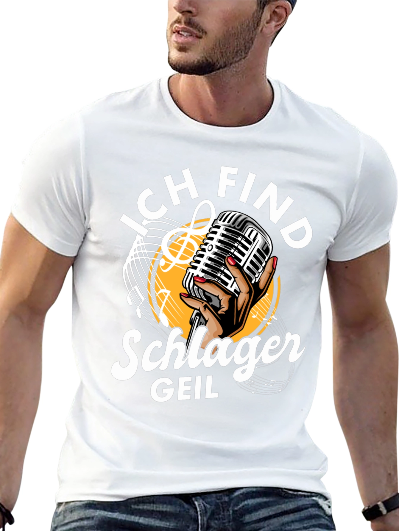 Schlager Geil T-Shirt - Retro Microphone Design
