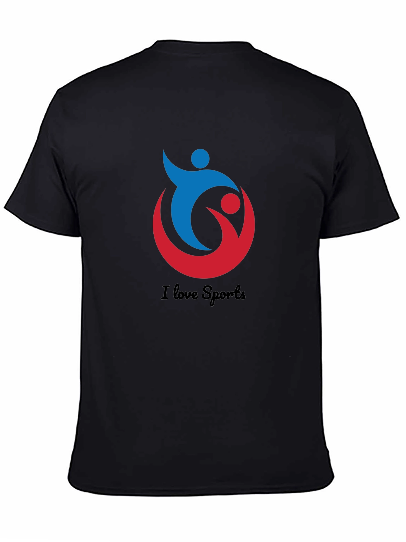 I Love Sports Graphic Black T-Shirt
