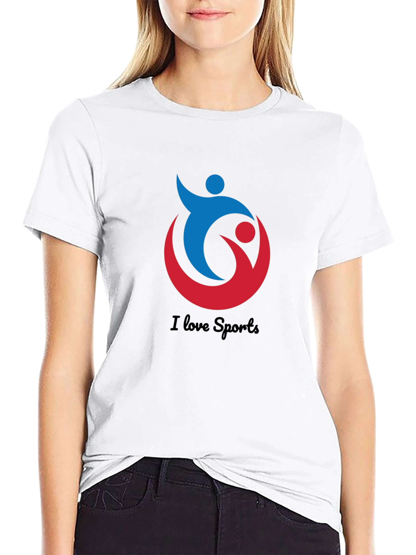 I Love Sports Graphic Black T-Shirt