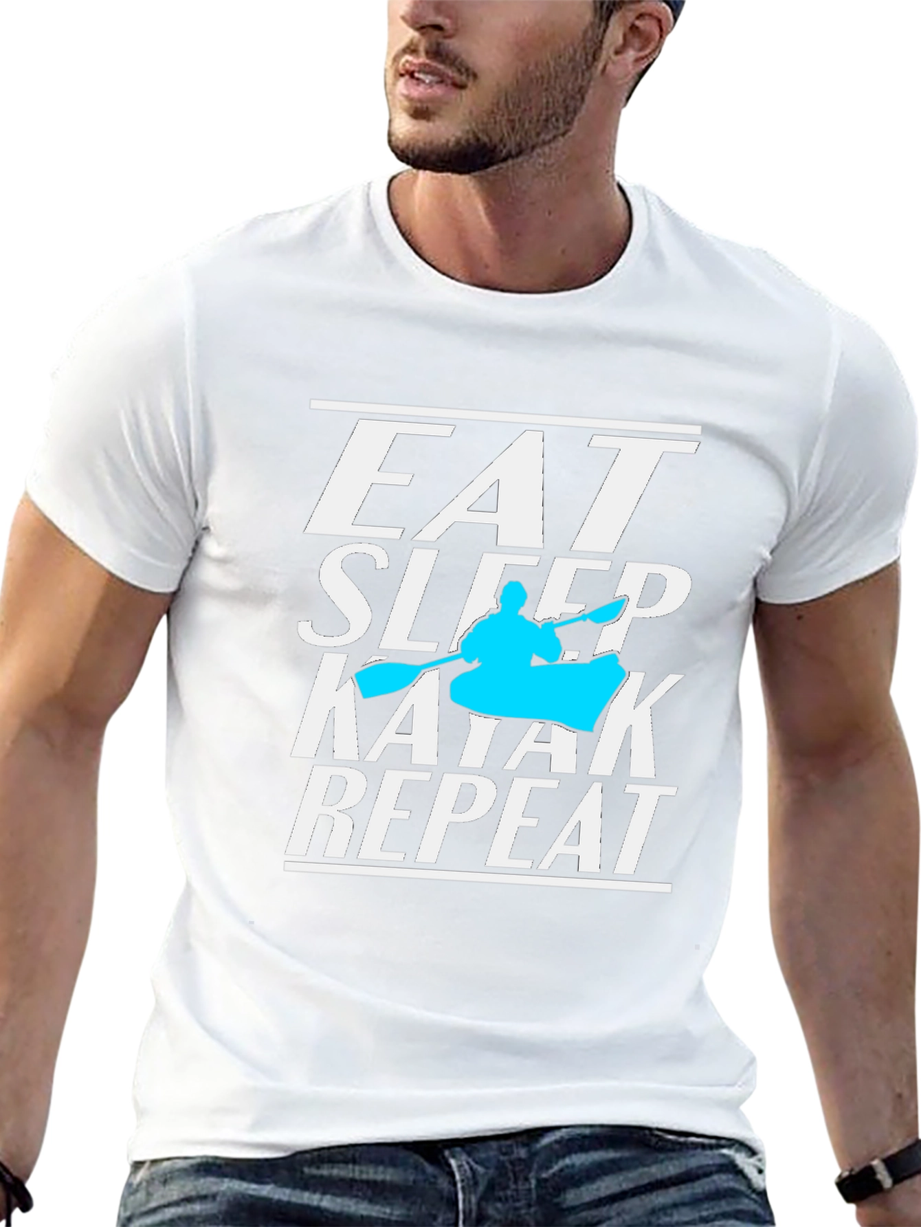 Eat Sleep Kayak Repeat T-Shirt Kayaking Lover Tee