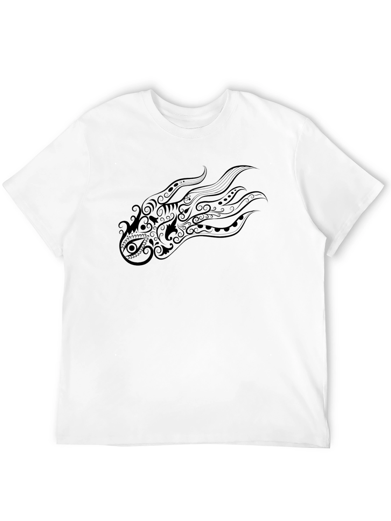 Tribal Dragon Graphic Black T-Shirt