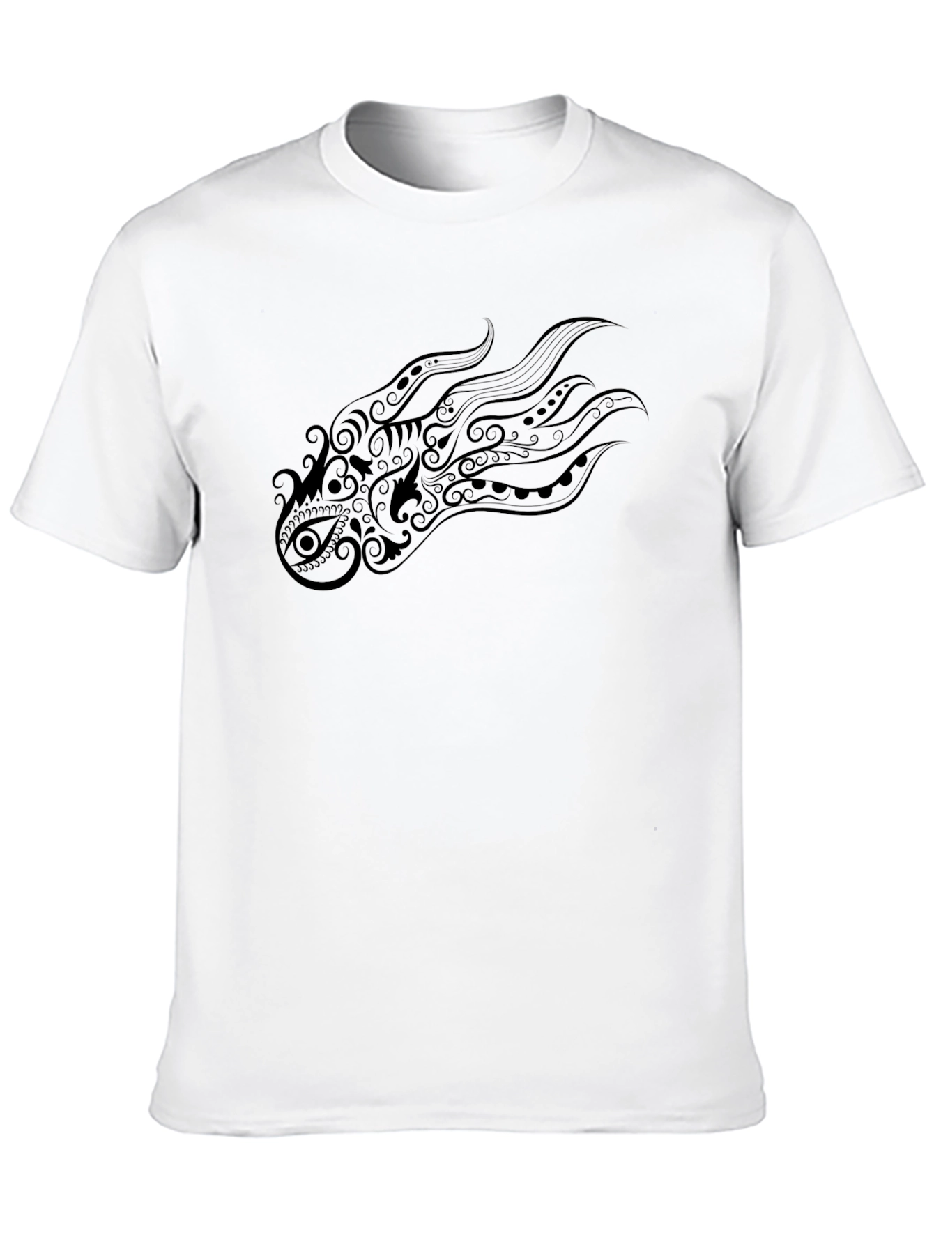 Tribal Dragon Graphic Black T-Shirt