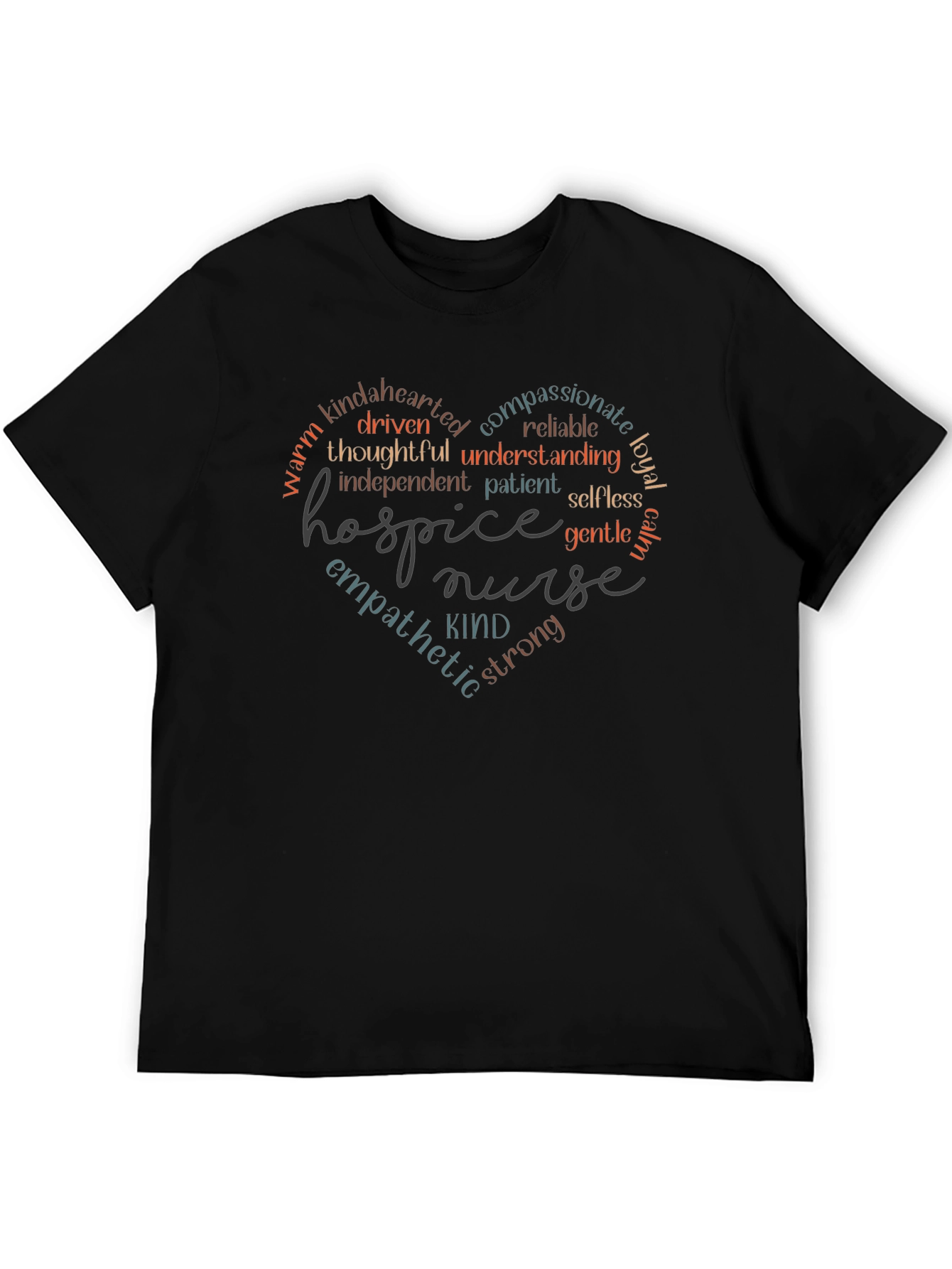 Hospice Nurse Heart Word Art T-Shirt