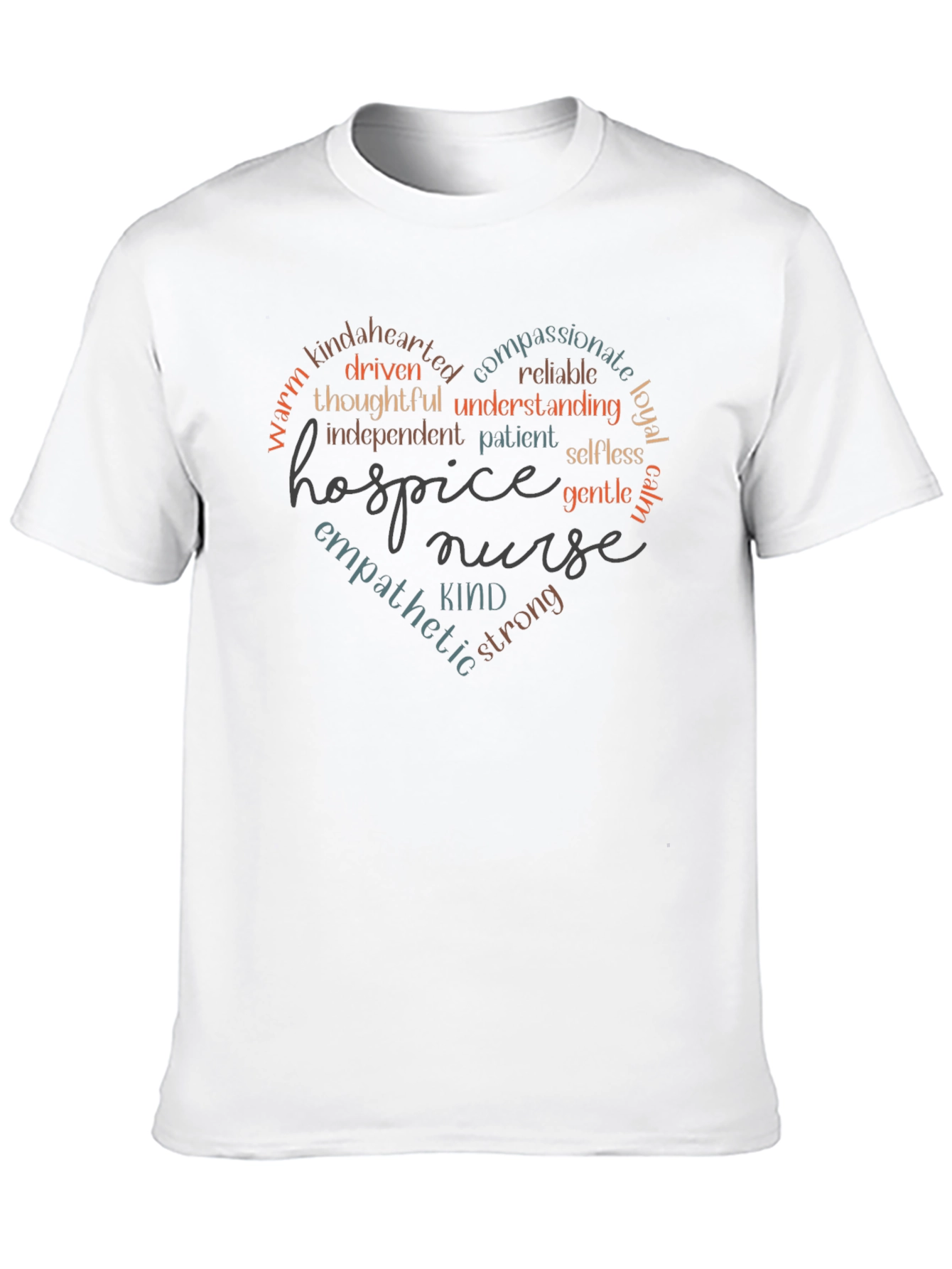 Hospice Nurse Heart Word Art T-Shirt