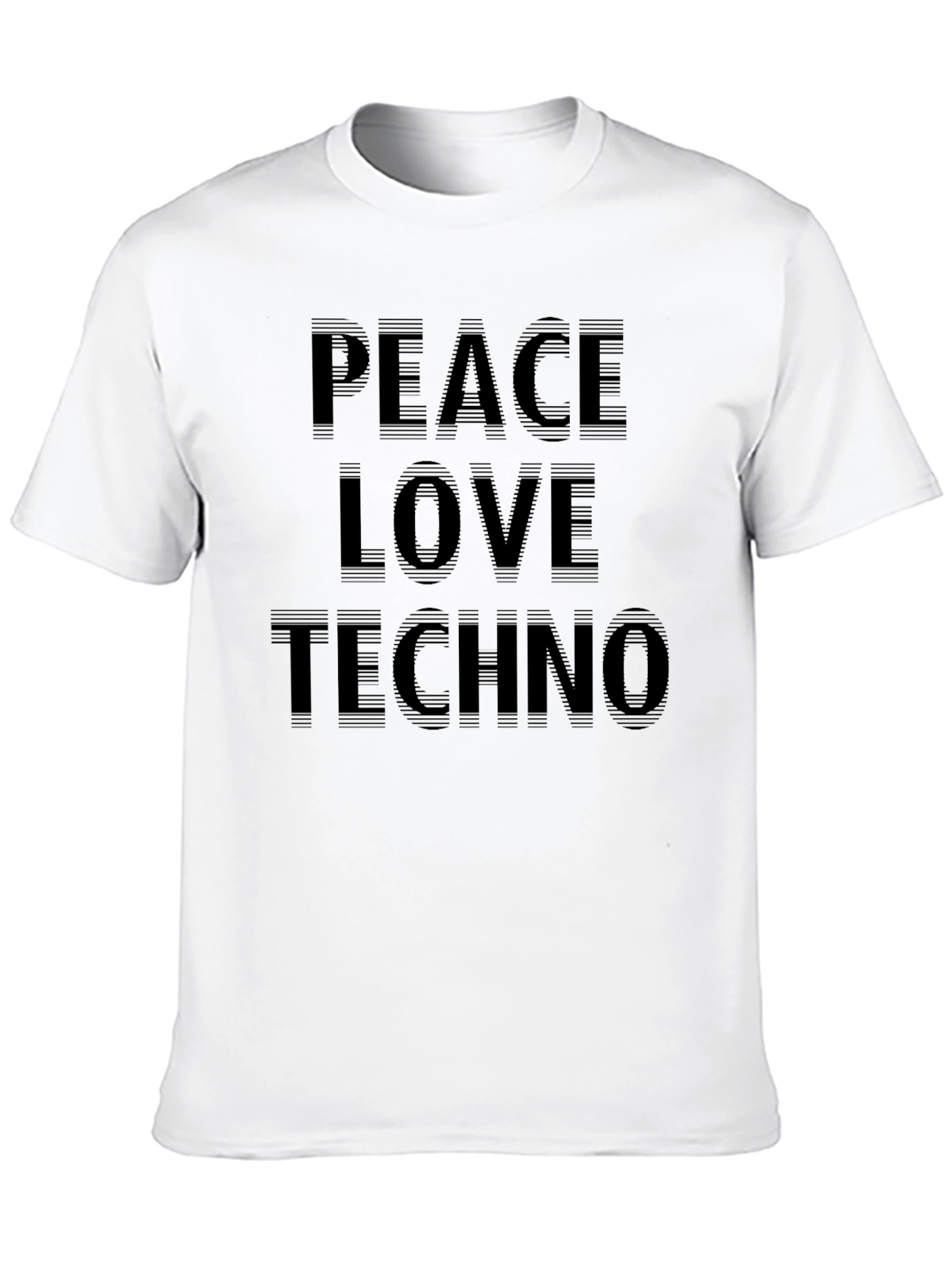 Peace Love Techno Black T-Shirt