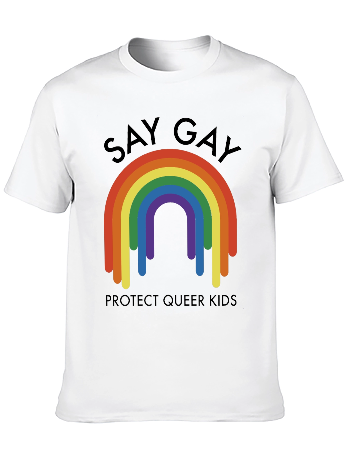 Say Gay Protect Queer Kids Rainbow T-Shirt