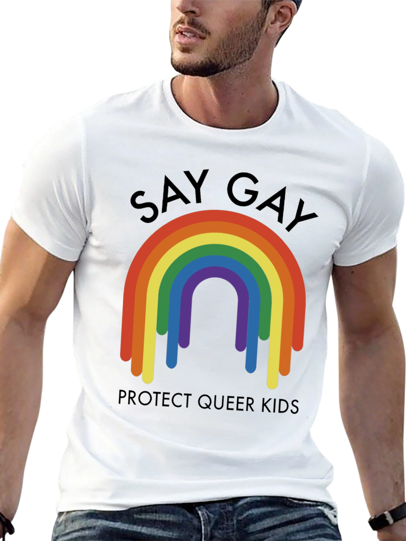 Say Gay Protect Queer Kids Rainbow T-Shirt