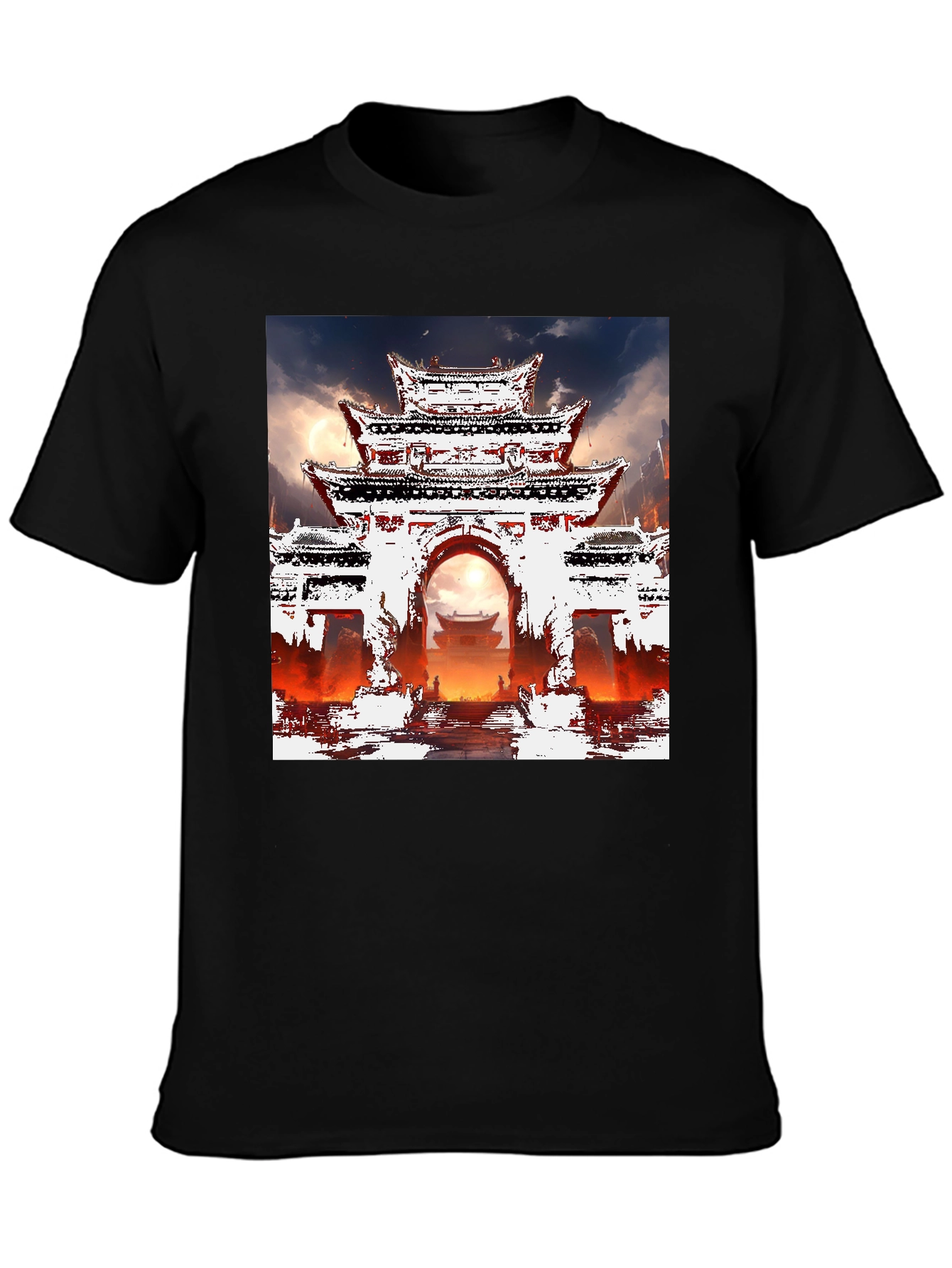 Oriental Gate T-Shirt - Graphic Tee - Mens