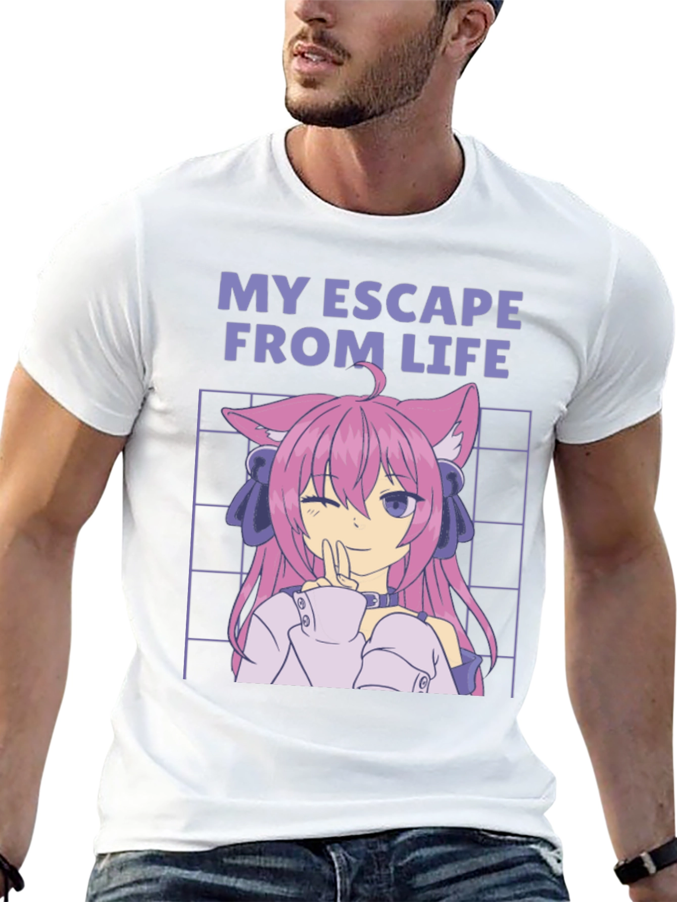 My Escape From Life Anime Cat Girl T-Shirt