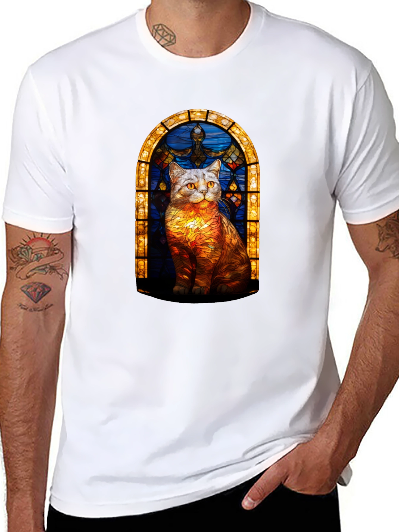 Stained Glass Cat T-Shirt
