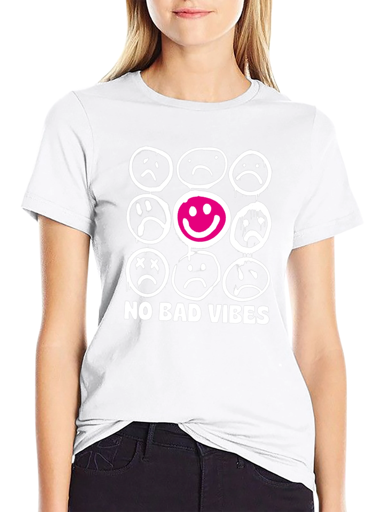 No Bad Vibes Graphic T-Shirt - Black
