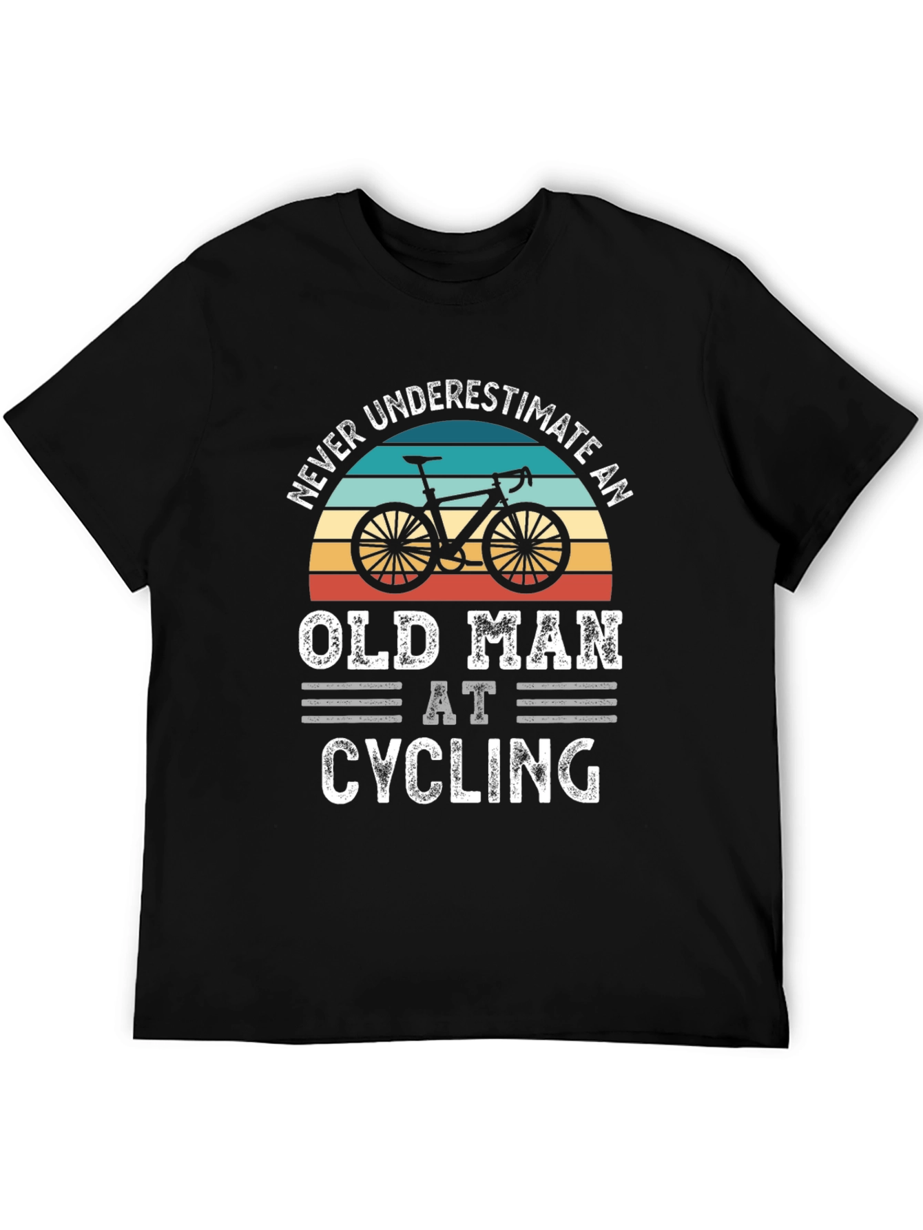 Never Underestimate Old Man Cycling T-Shirt
