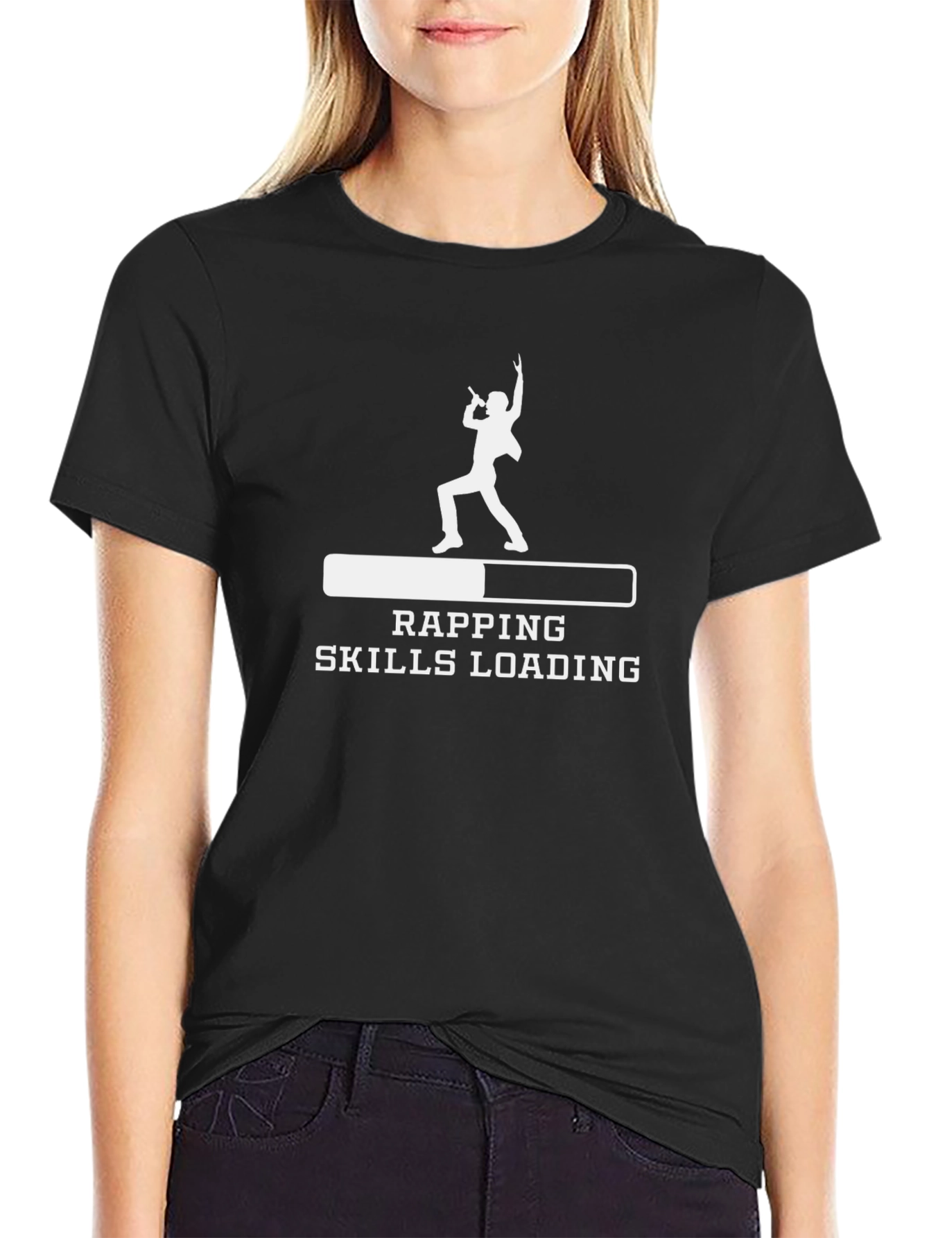 Rapping Skills Loading Black T-Shirt