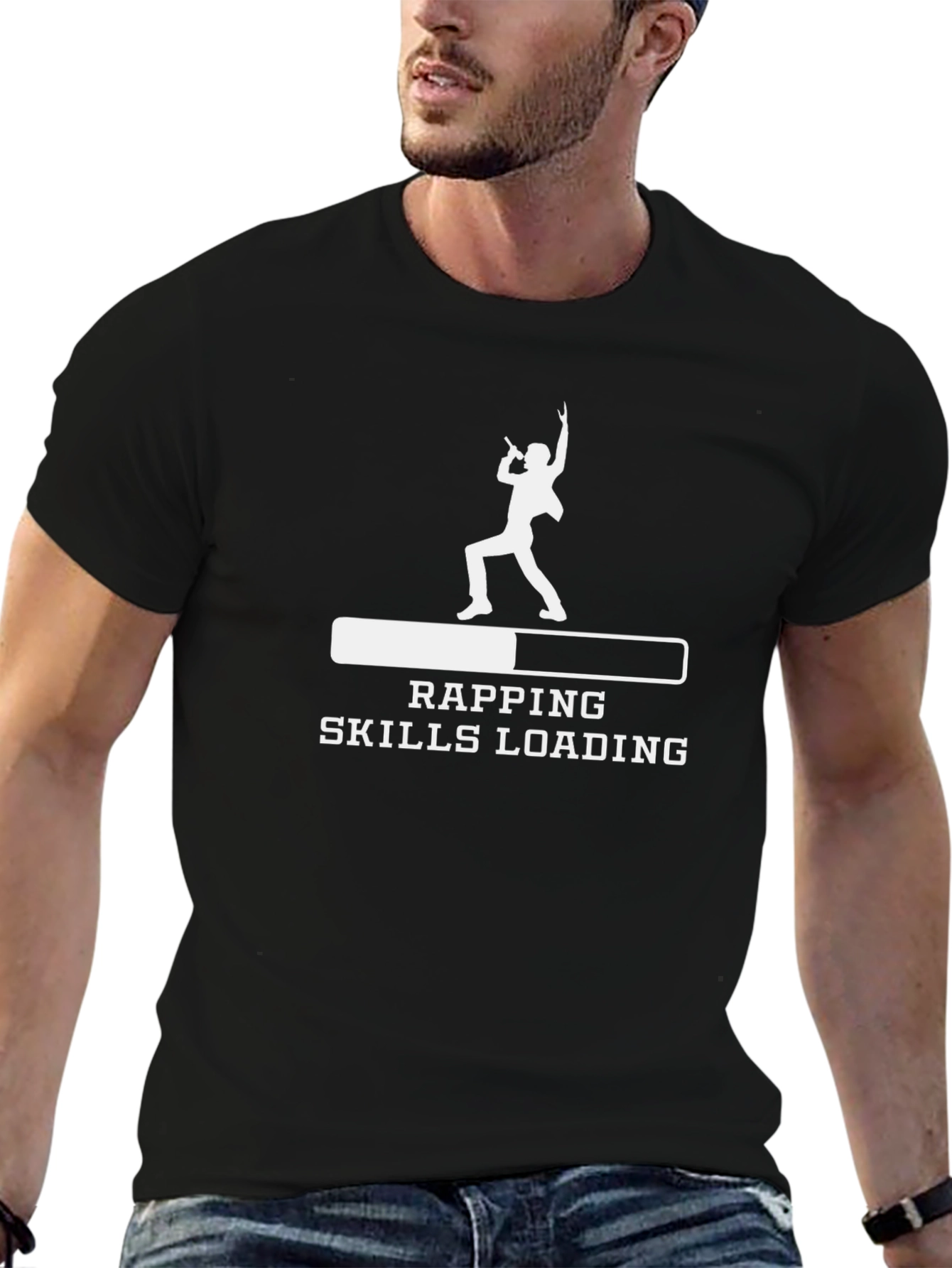 Rapping Skills Loading Black T-Shirt
