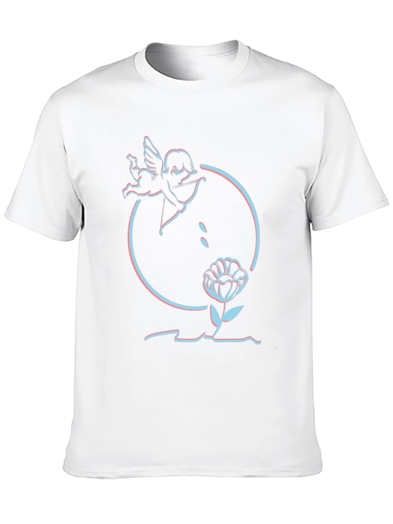 Cupid Flower Graphic Tee - Trendy Style