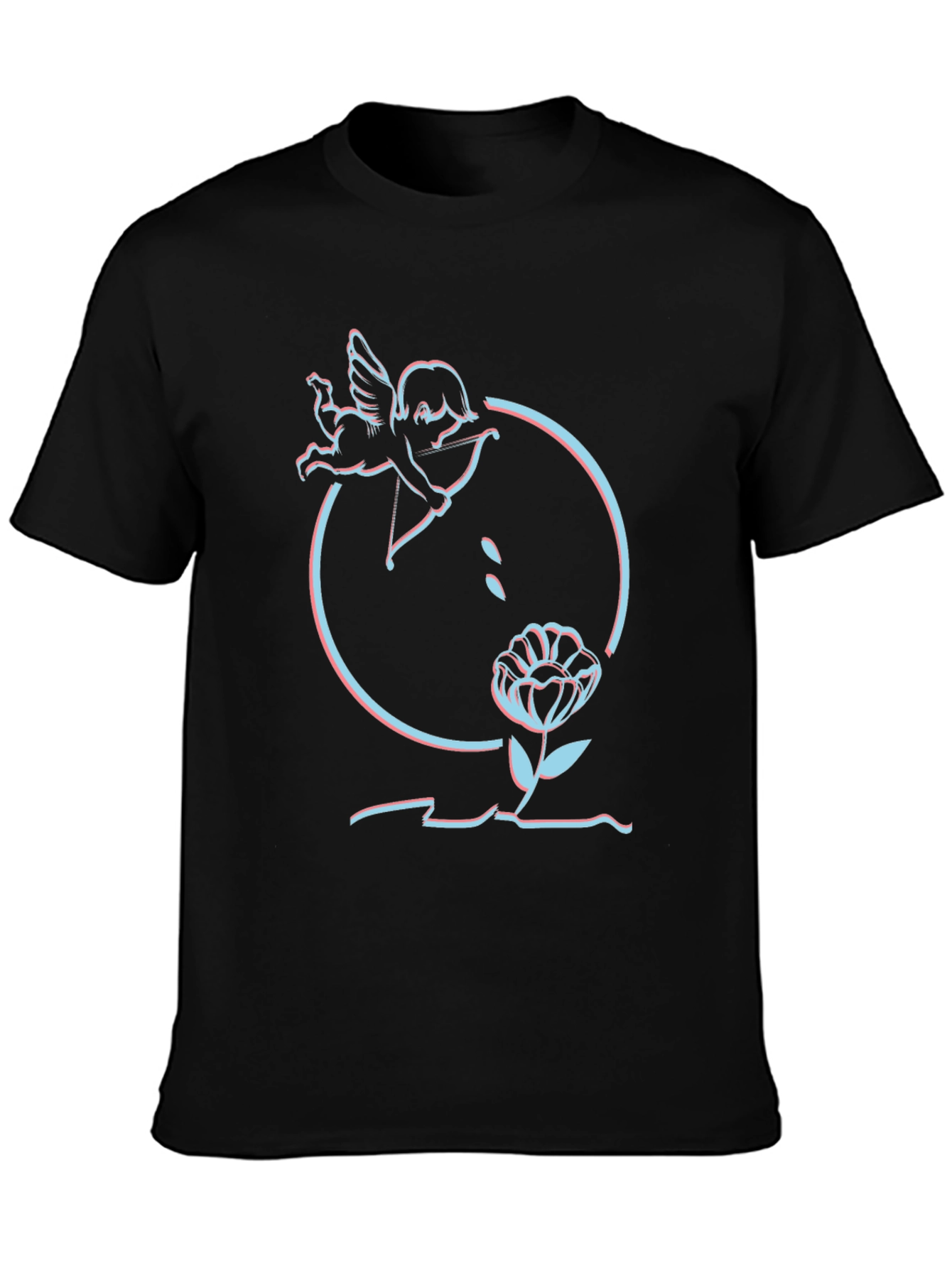 Cupid Flower Graphic Tee - Trendy Style