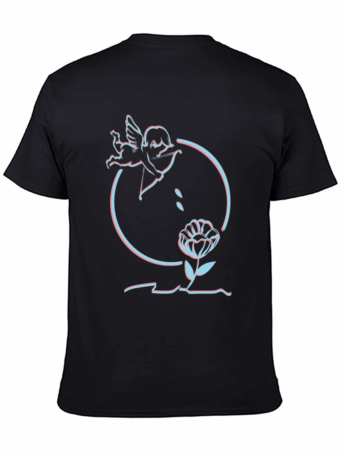 Cupid Flower Graphic Tee - Trendy Style
