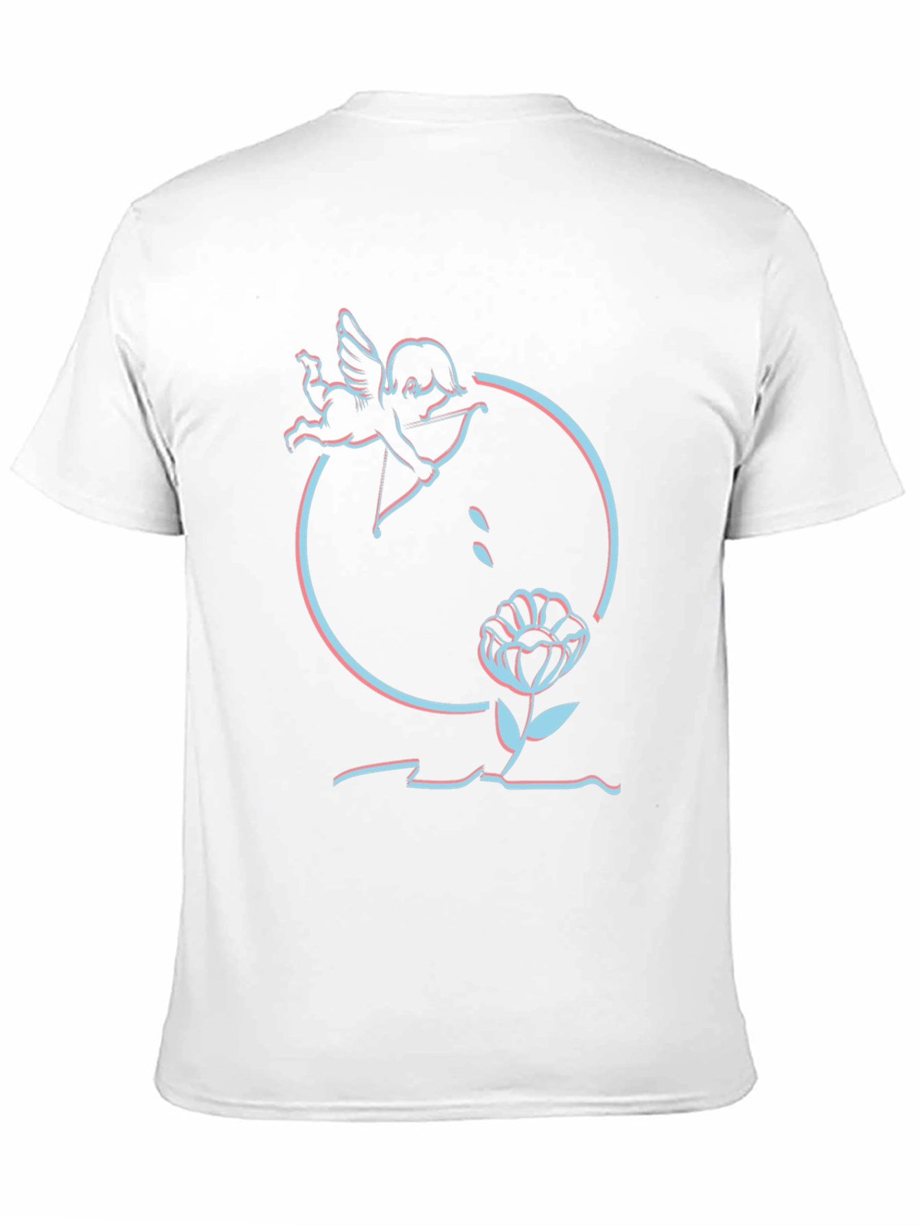 Cupid Flower Graphic Tee - Trendy Style