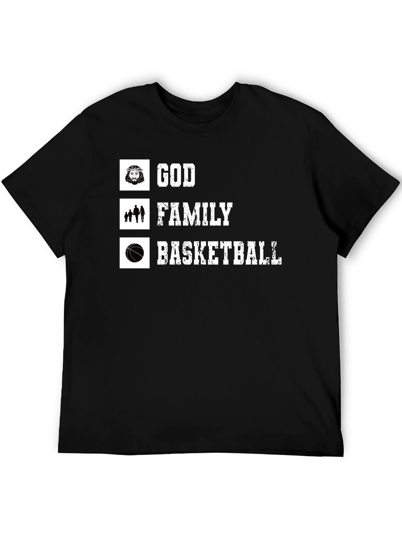 God Family Basketball Black T-Shirt