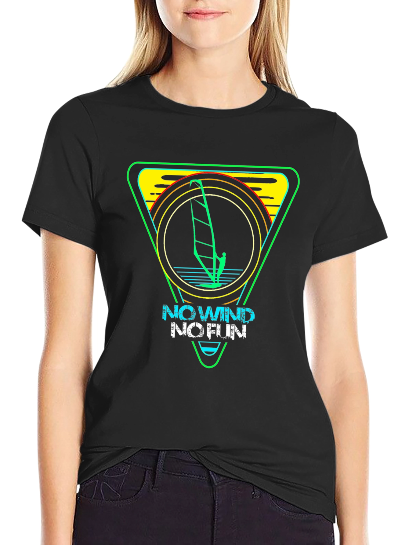 No Wind No Fun Surfing Graphic Tee