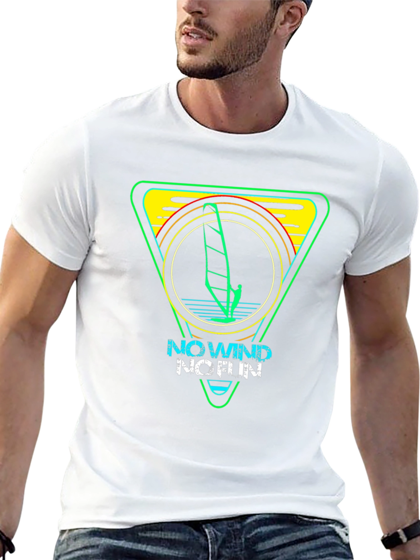 No Wind No Fun Surfing Graphic Tee