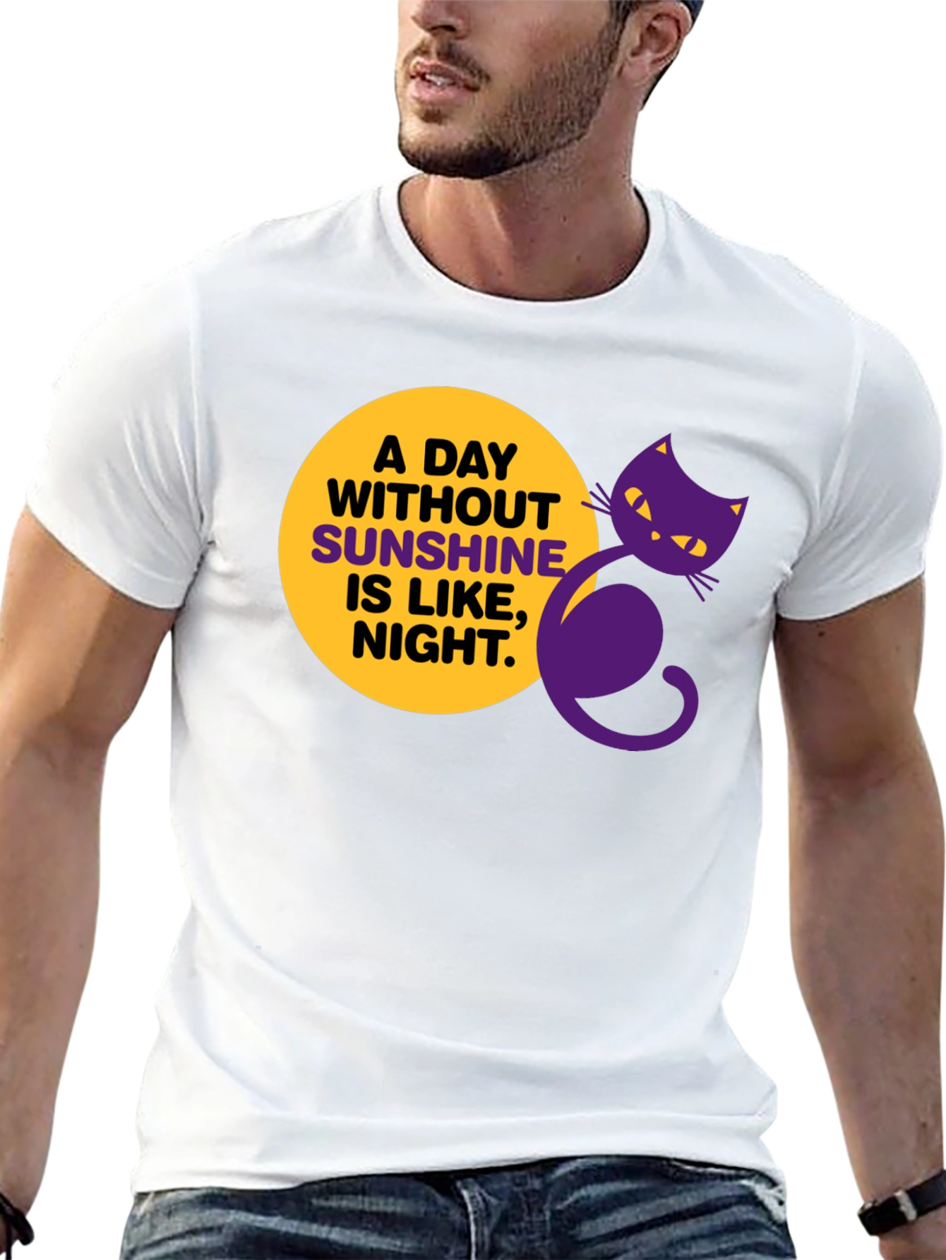 A Day Without Sunshine Black T-Shirt