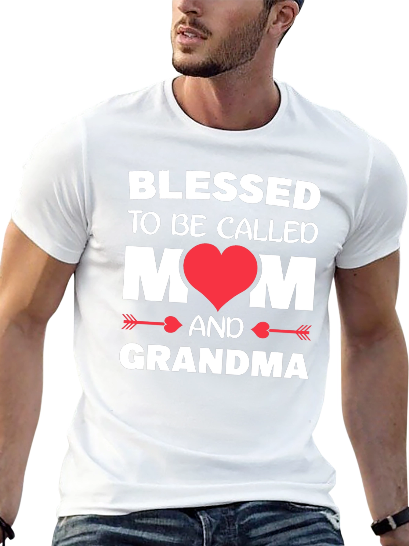 Blessed Mom & Grandma T-Shirt - Heart Design