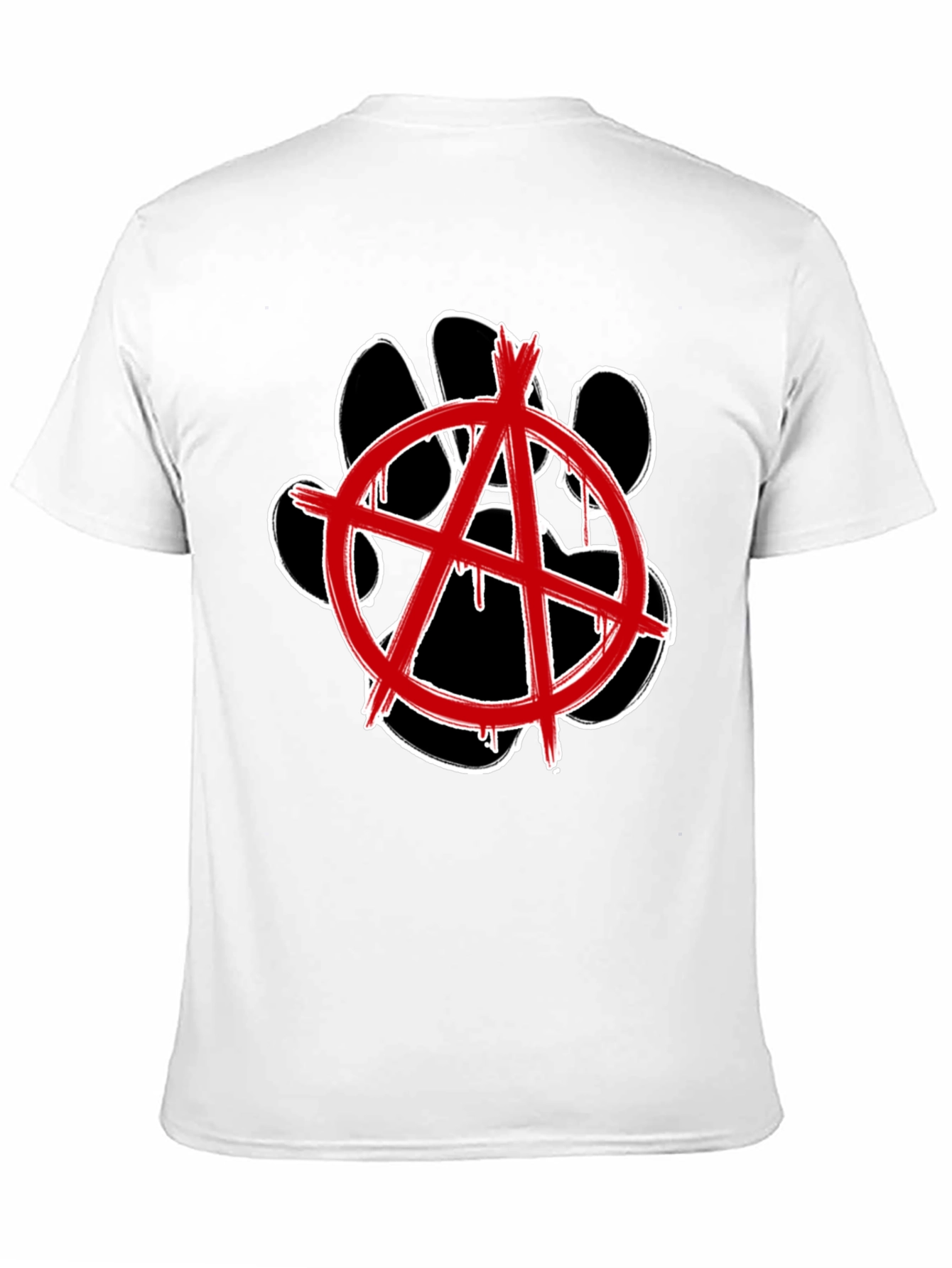 Anarchy Dog Paw Print Graphic Tee