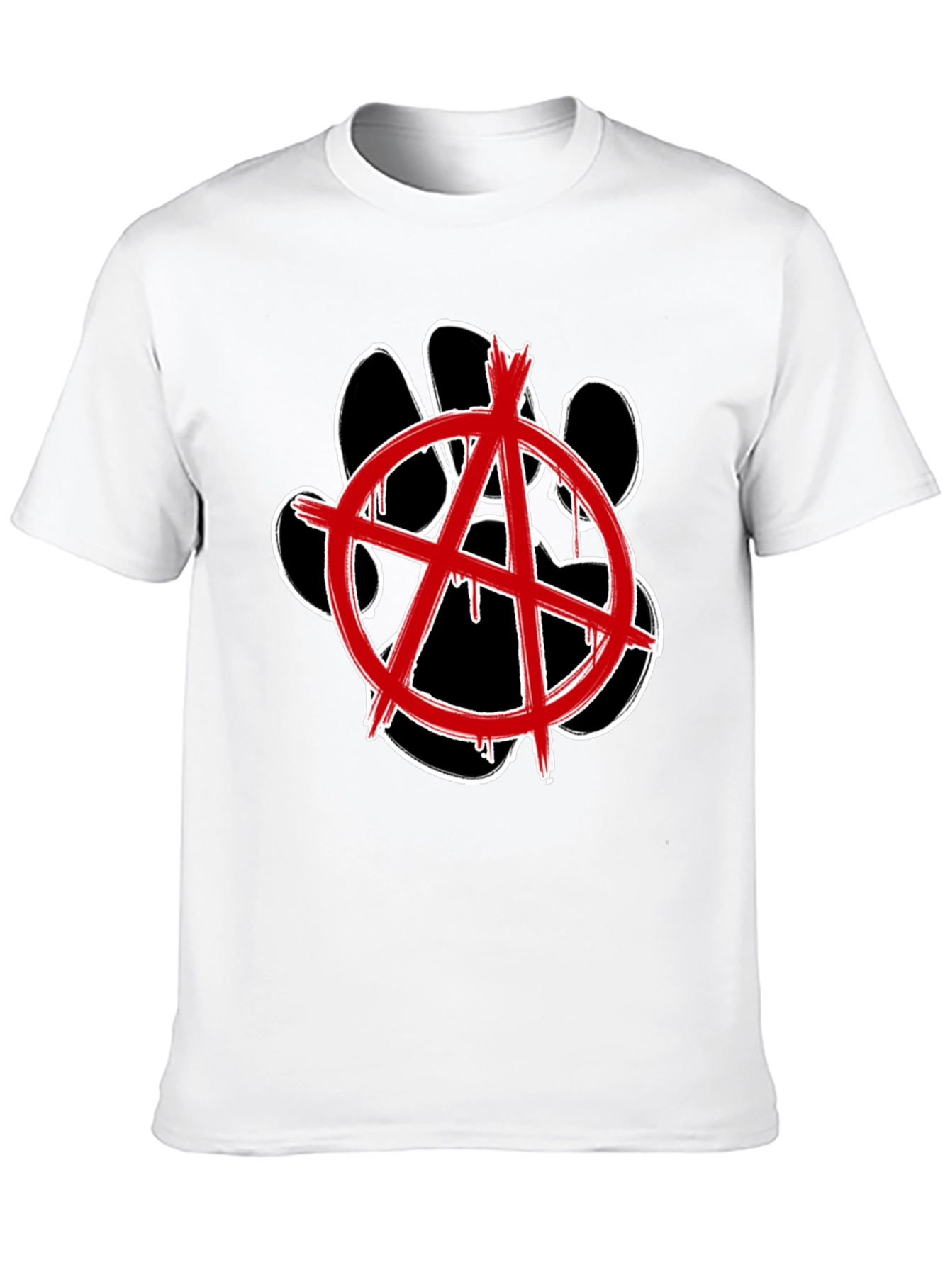 Anarchy Dog Paw Print Graphic Tee